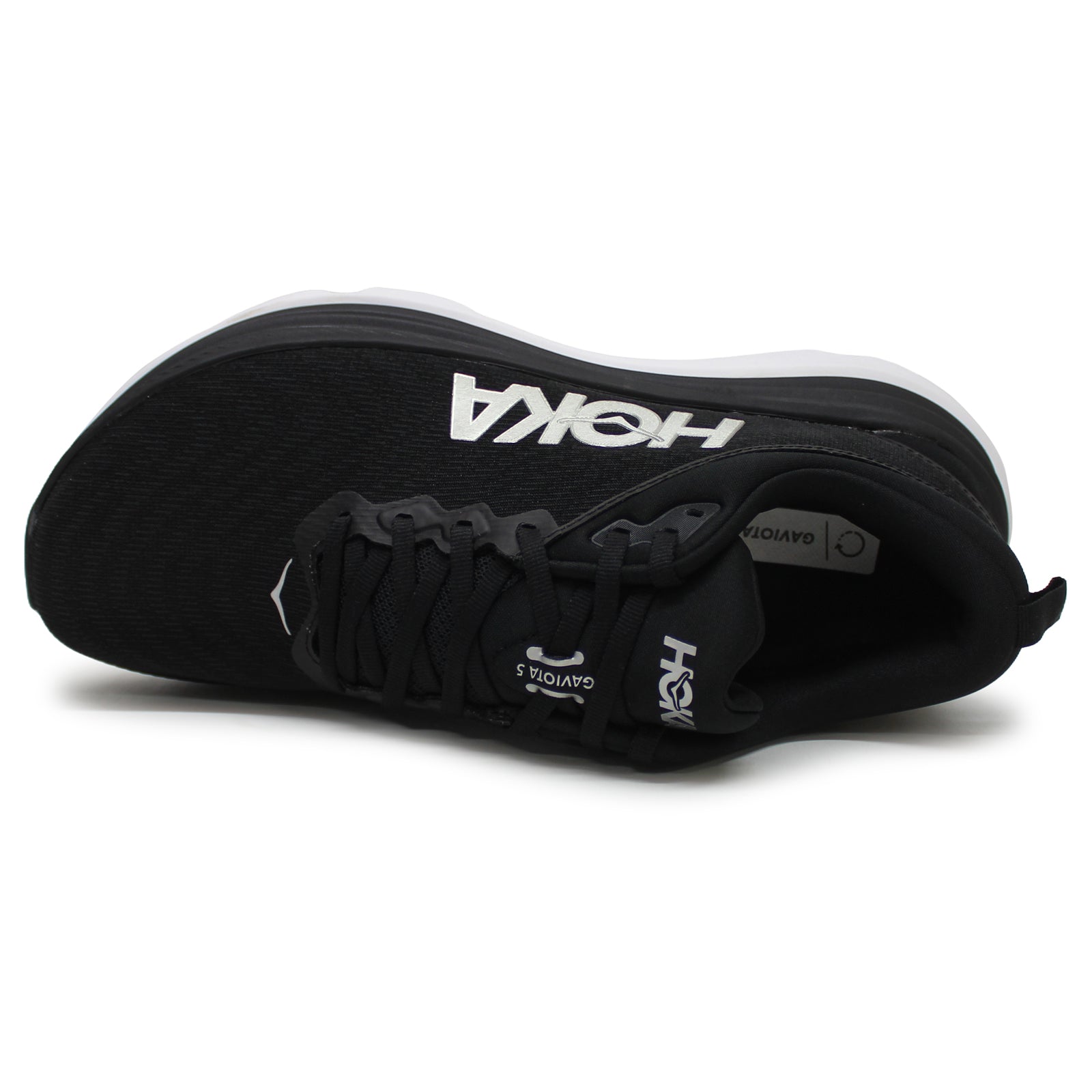 Hoka Gaviota 5 1127929-BWHT Textile Synthetic Mens Trainers - Black White - 8#color_black white