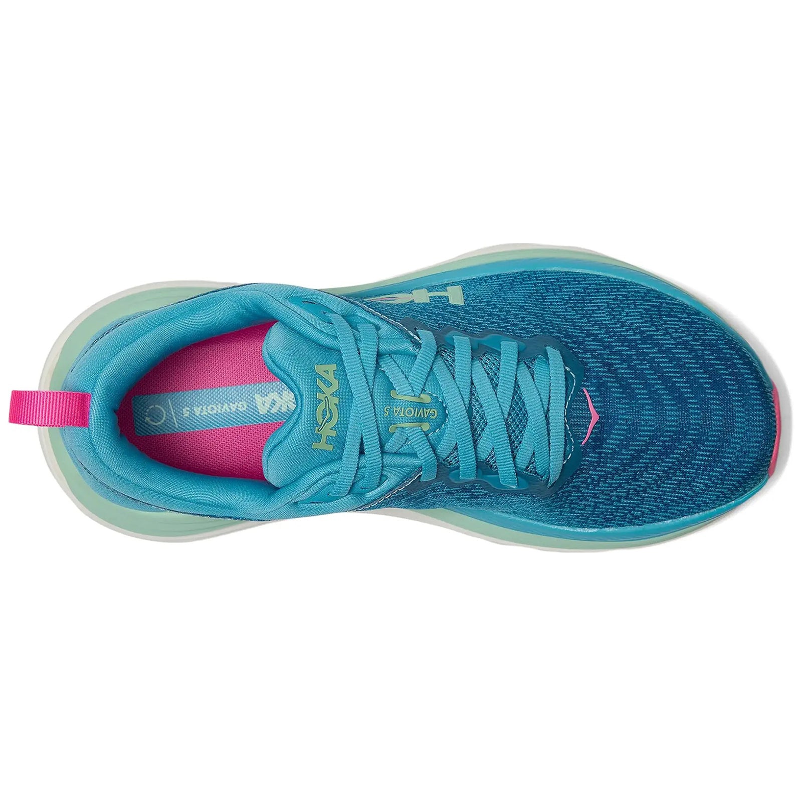Hoka Gaviota 5 Textile Synthetic Womens Trainers#color_alpine blue jadeite
