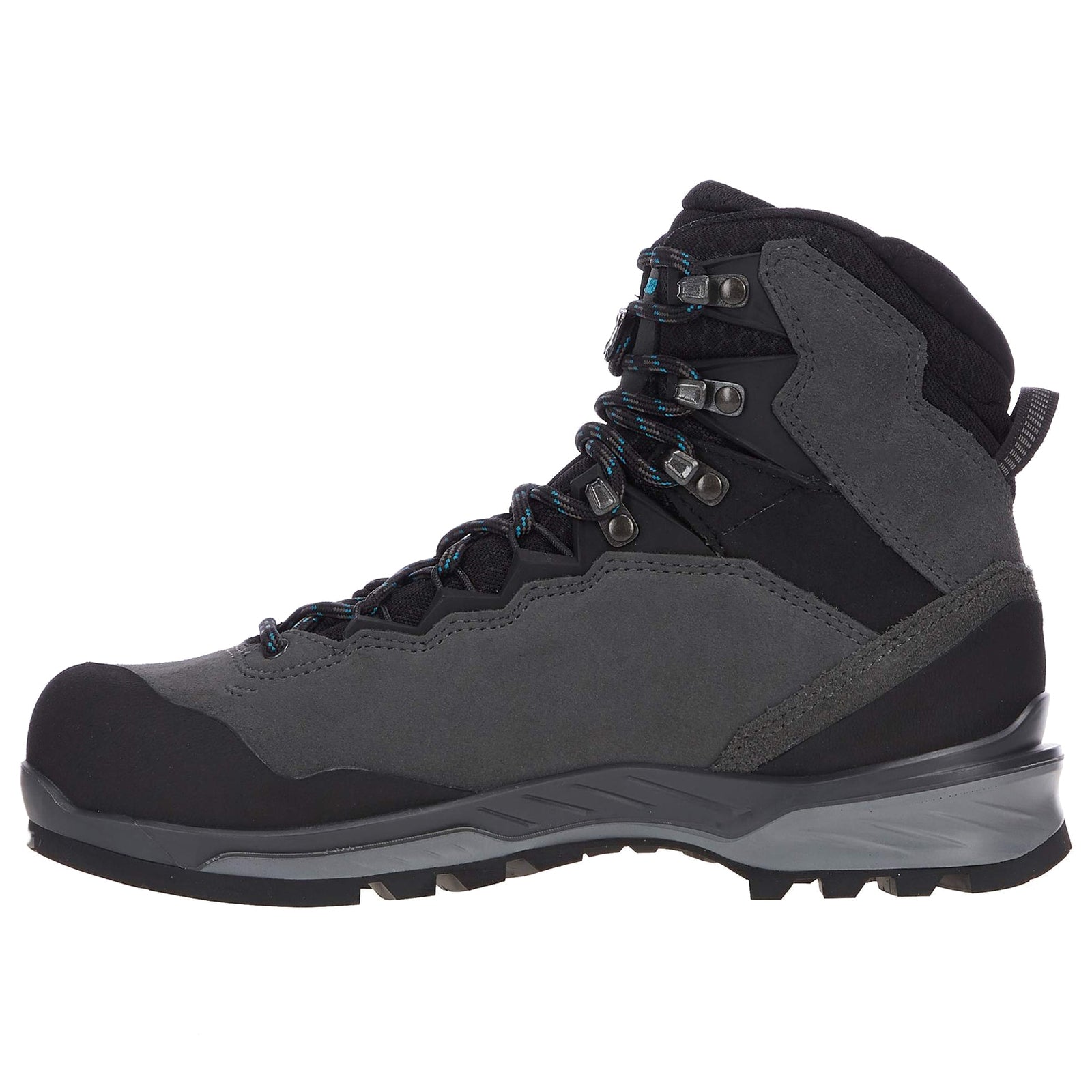 Lowa Cadin II GTX Mid Suede Textile Womens Boots#color_anthracite aquamarine