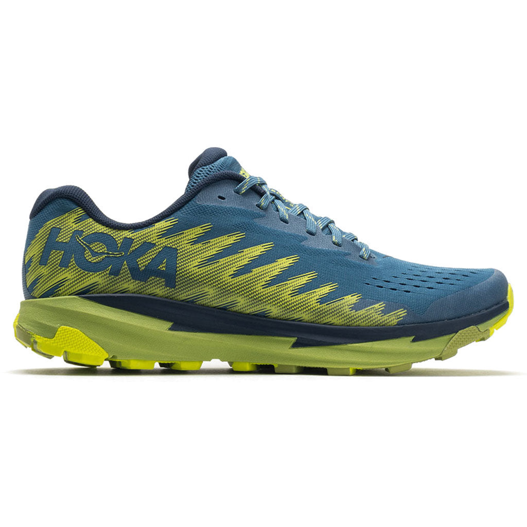 Hoka One One Torrent 3 Textile Synthetic Mens Trainers#color_bluesteel dark citron