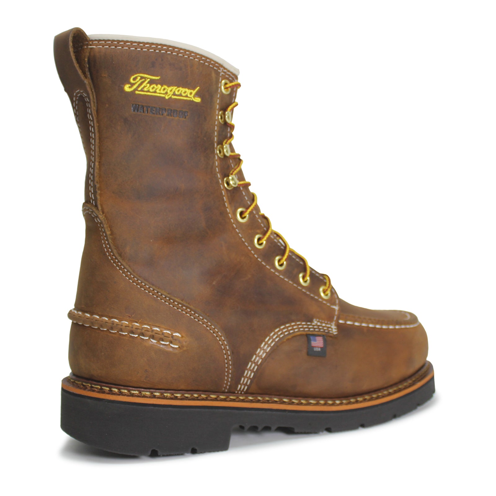 Thorogood 8 Inch Moc Toe Maxwear90 Safety Leather Mens Boots#color_crazy horse