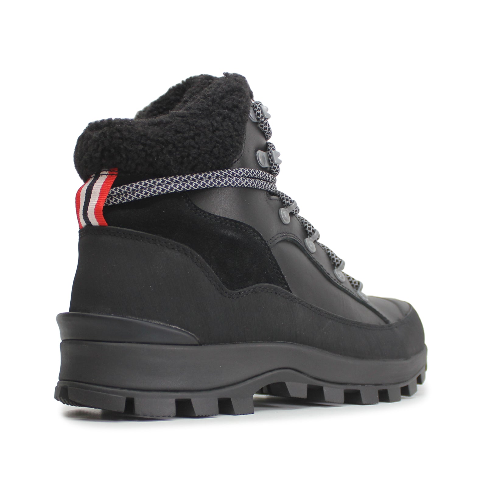 Hunter Explorer Mid Lace WFS2235LSG-BLK Leather Synthetic Womens Boots - Black - 39#color_black