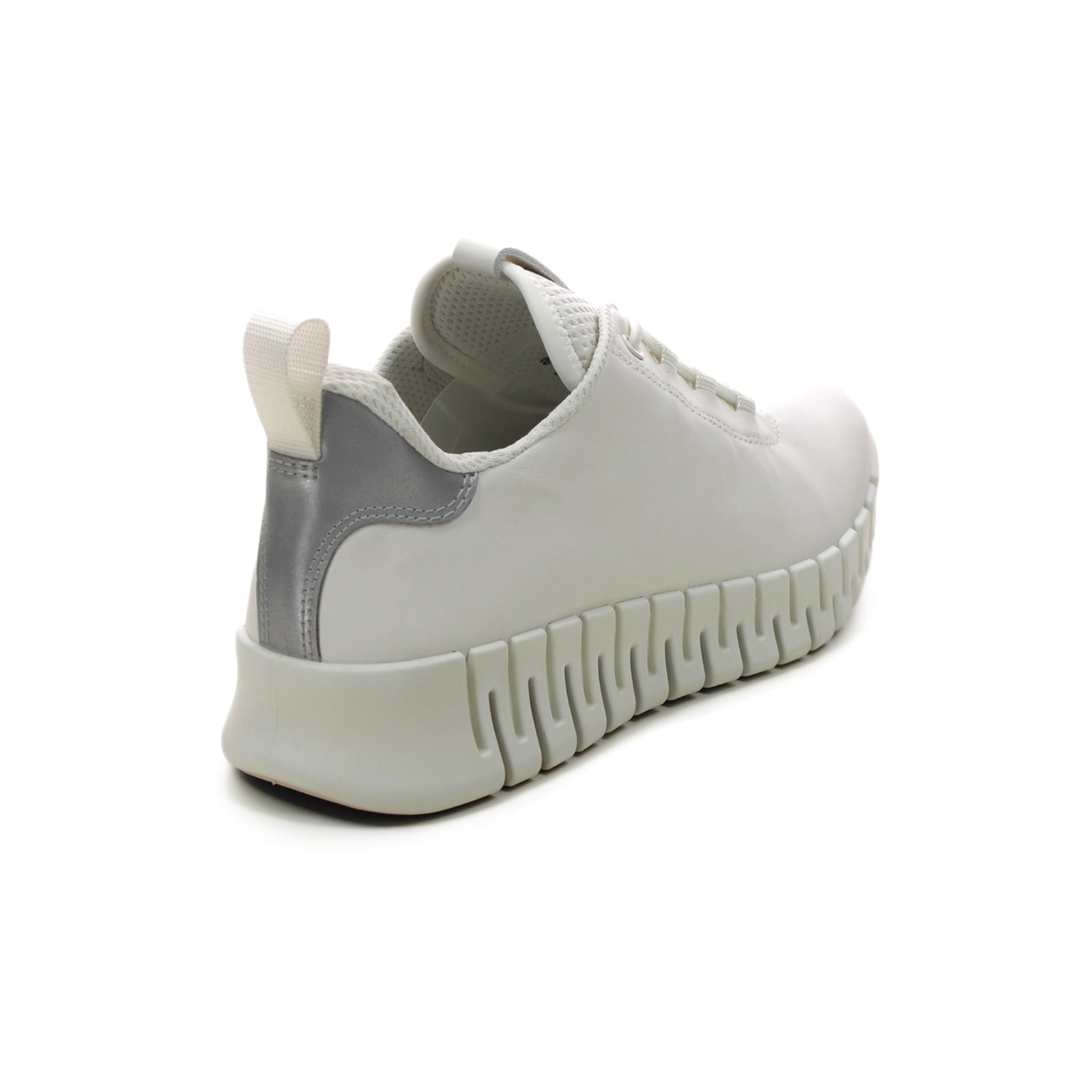 Ecco Gruuv 218203 218203-60718 Full Grain Leather Womens Trainers - White Light Grey - 39#color_white light grey