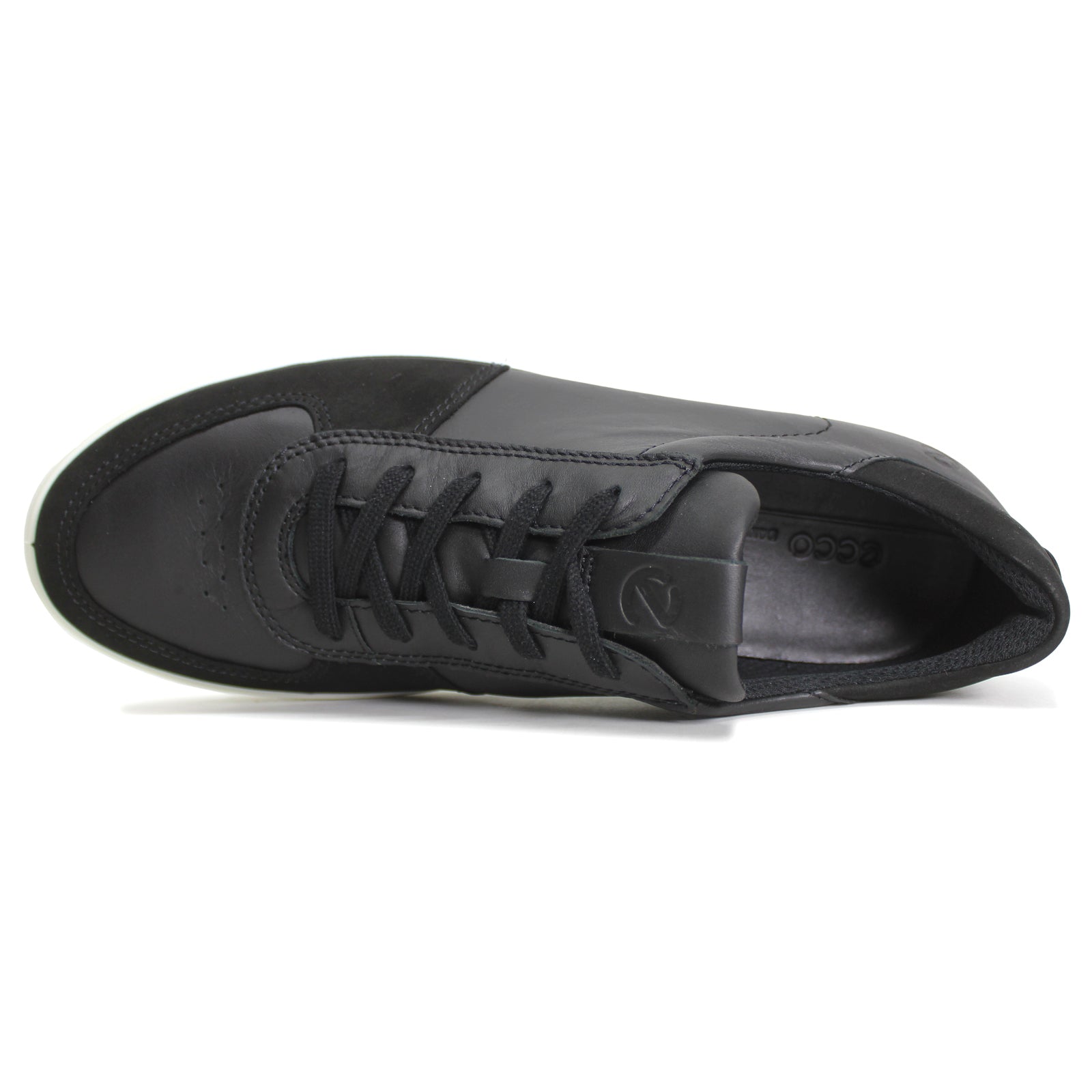 Ecco Street Tray Nubuck Leather Mens Trainers#color_black