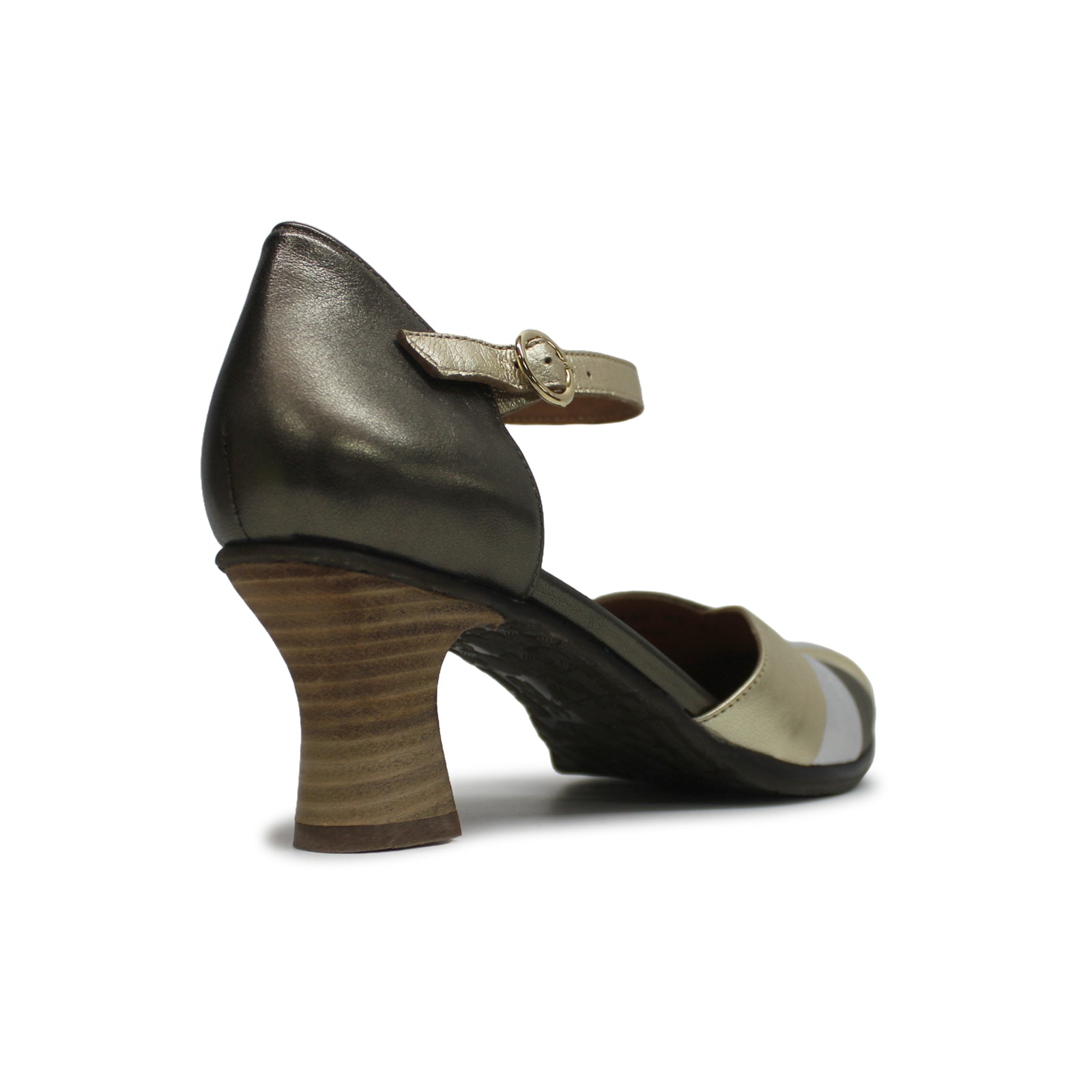 Fly London BESH087FLY Idra Leather Womens Sandals#color_graphite silver gold