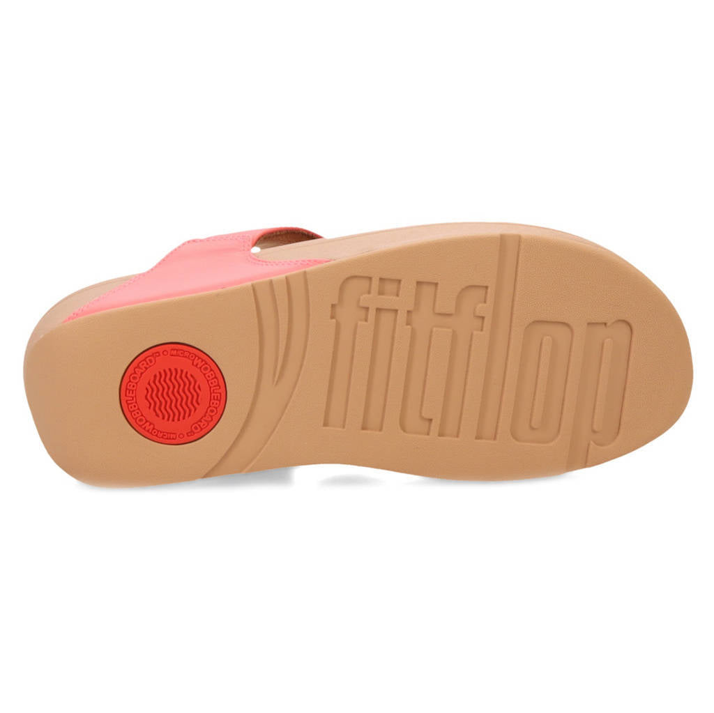 FitFlop Lulu Leather Toepost Leather Womens Sandals#color_rosy coral