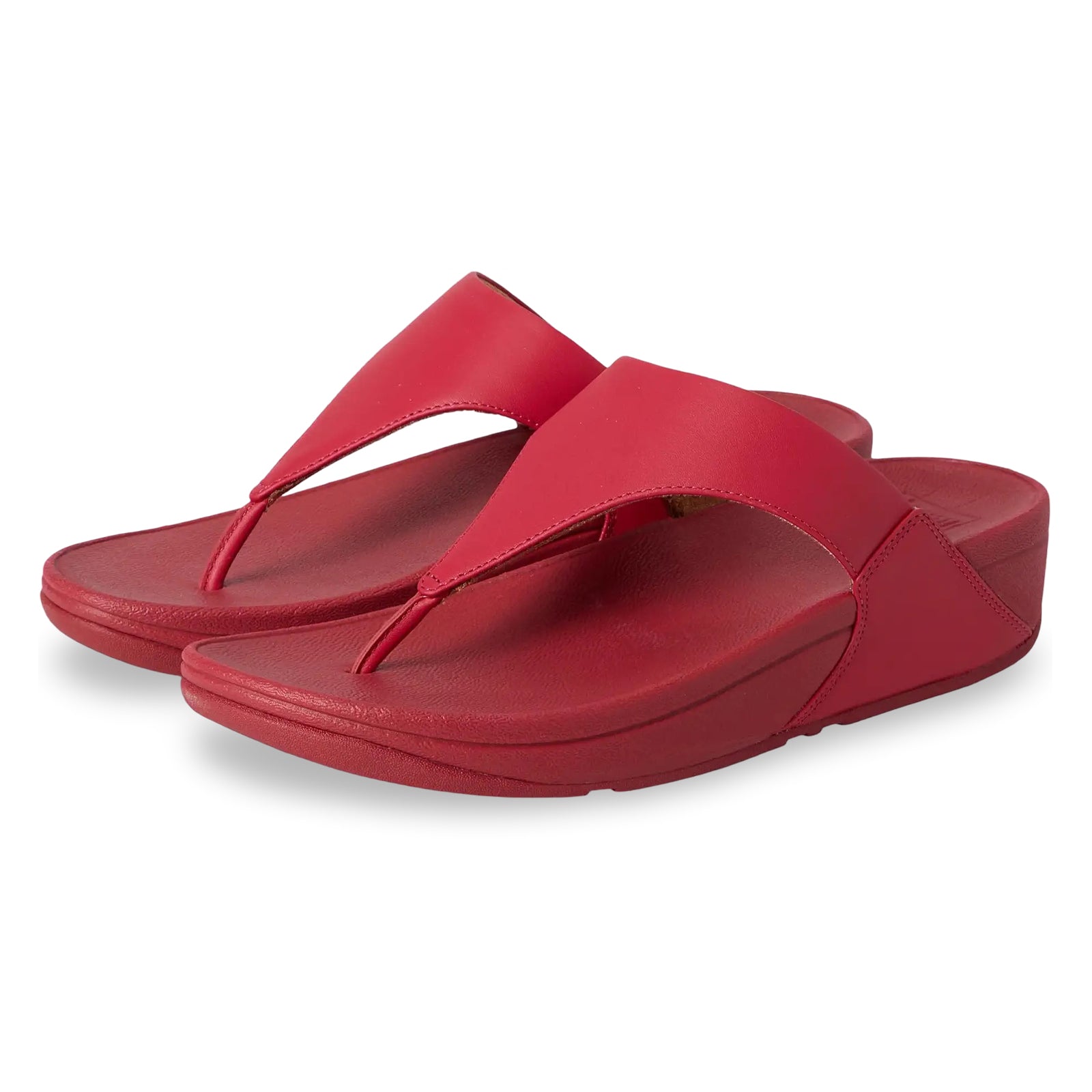 FitFlop Lulu Toe Post Leather Womens Sandals#color_redberry