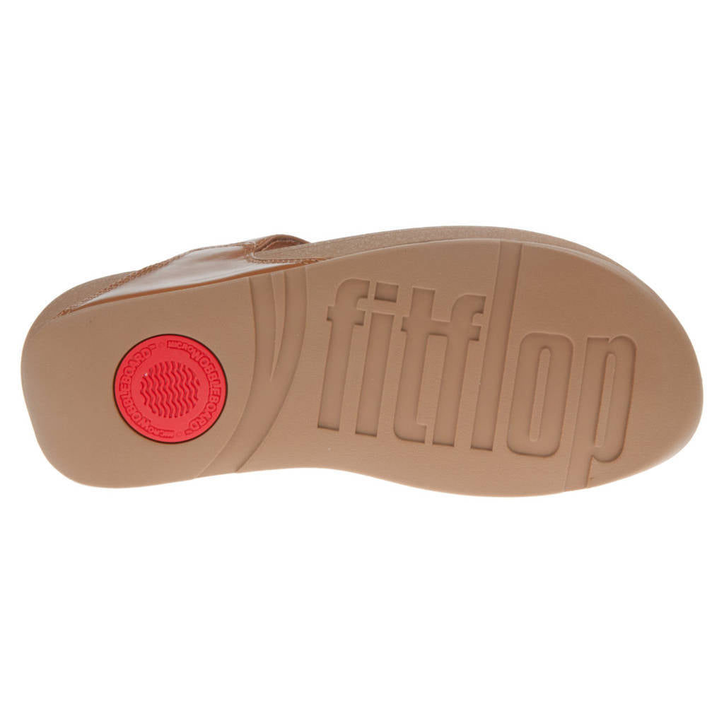 FitFlop Lulu Leather Toepost Leather Womens Sandals#color_light tan