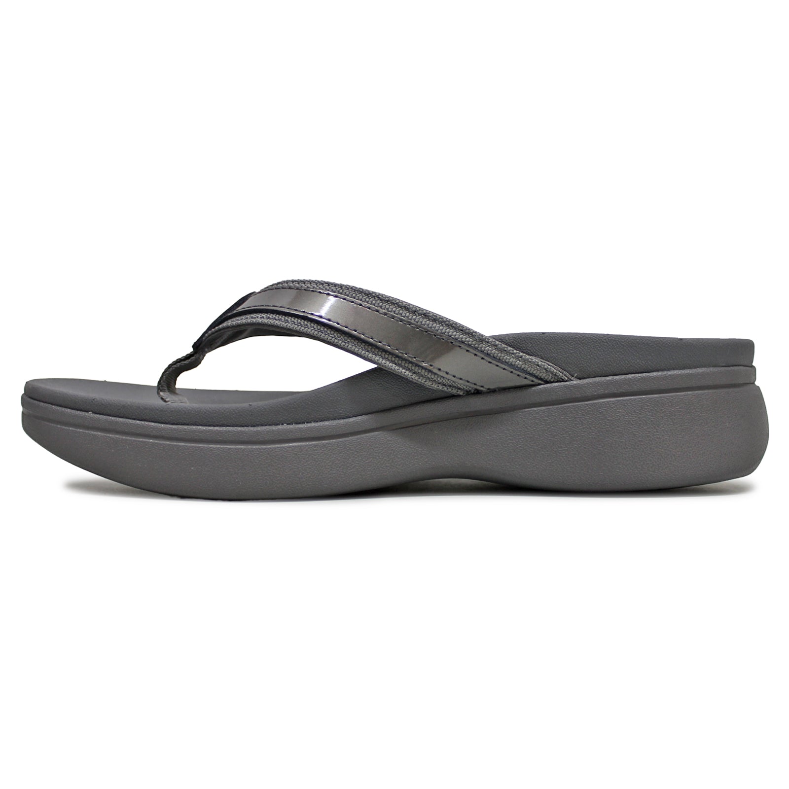 Vionic High Td II Leather Textile Womens Sandals#color_pewter