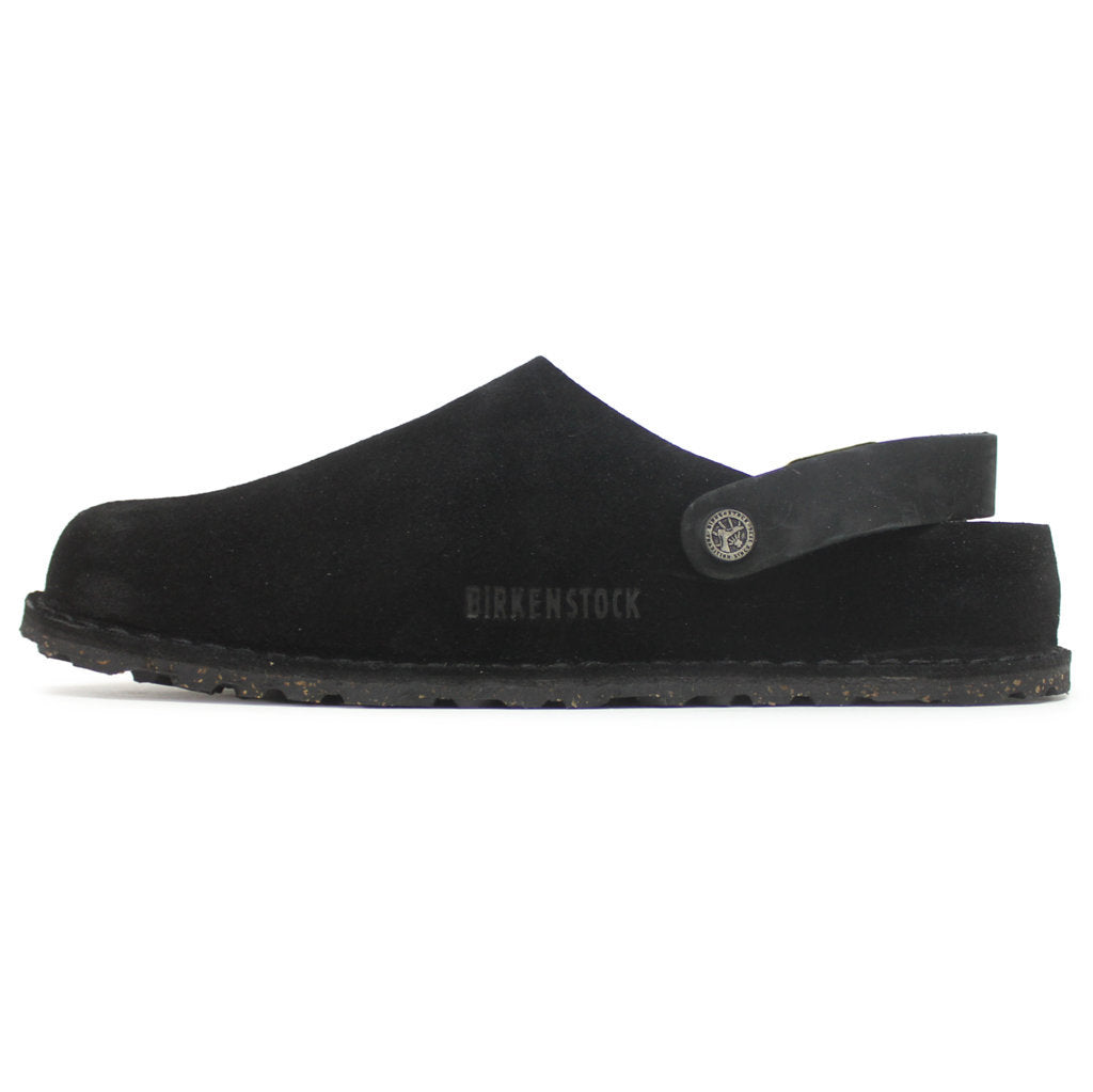 Birkenstock Lutry Premium Suede Leather Unisex Sandals#color_black