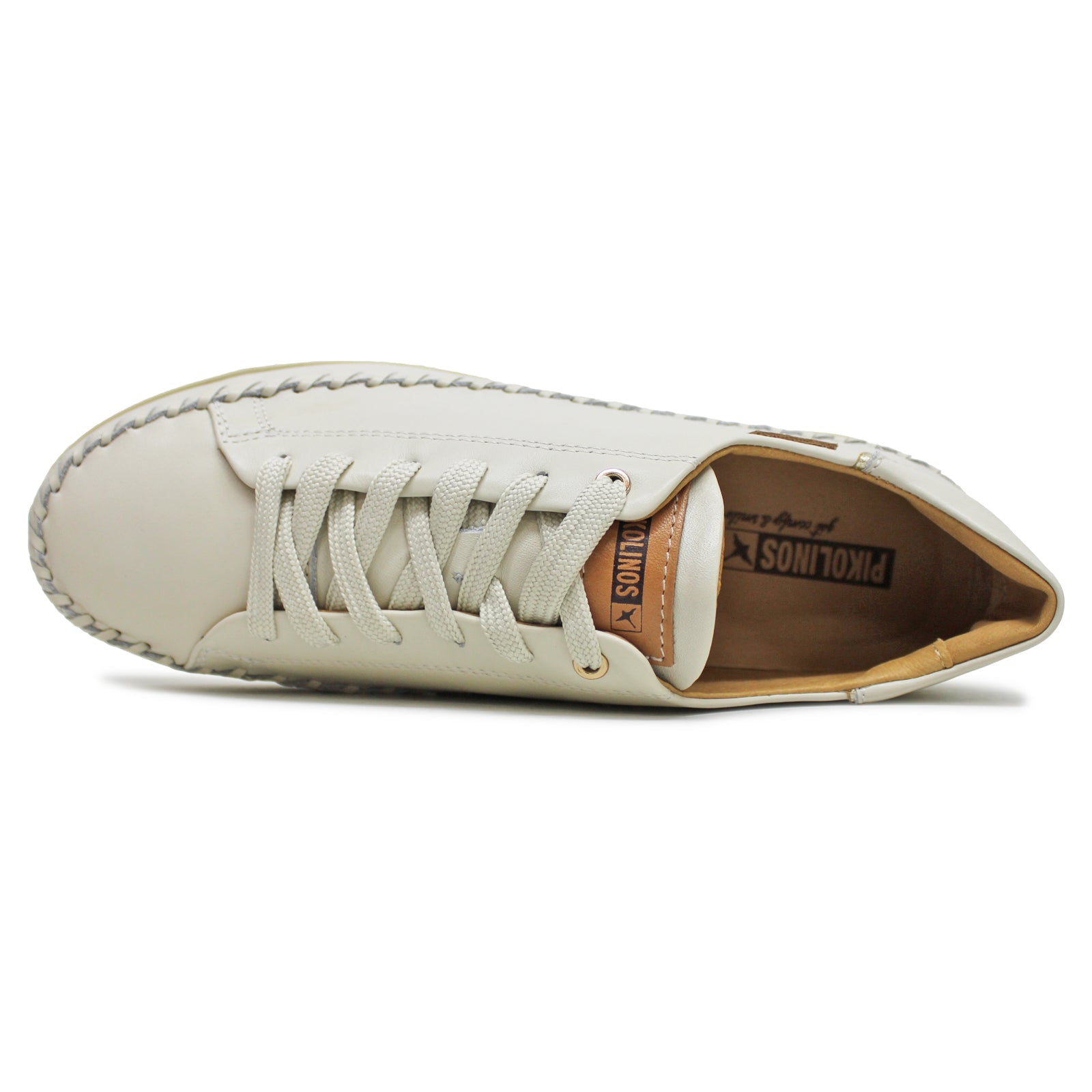 Pikolinos Soller W8B-6531 Leather Womens Trainers#color_nata