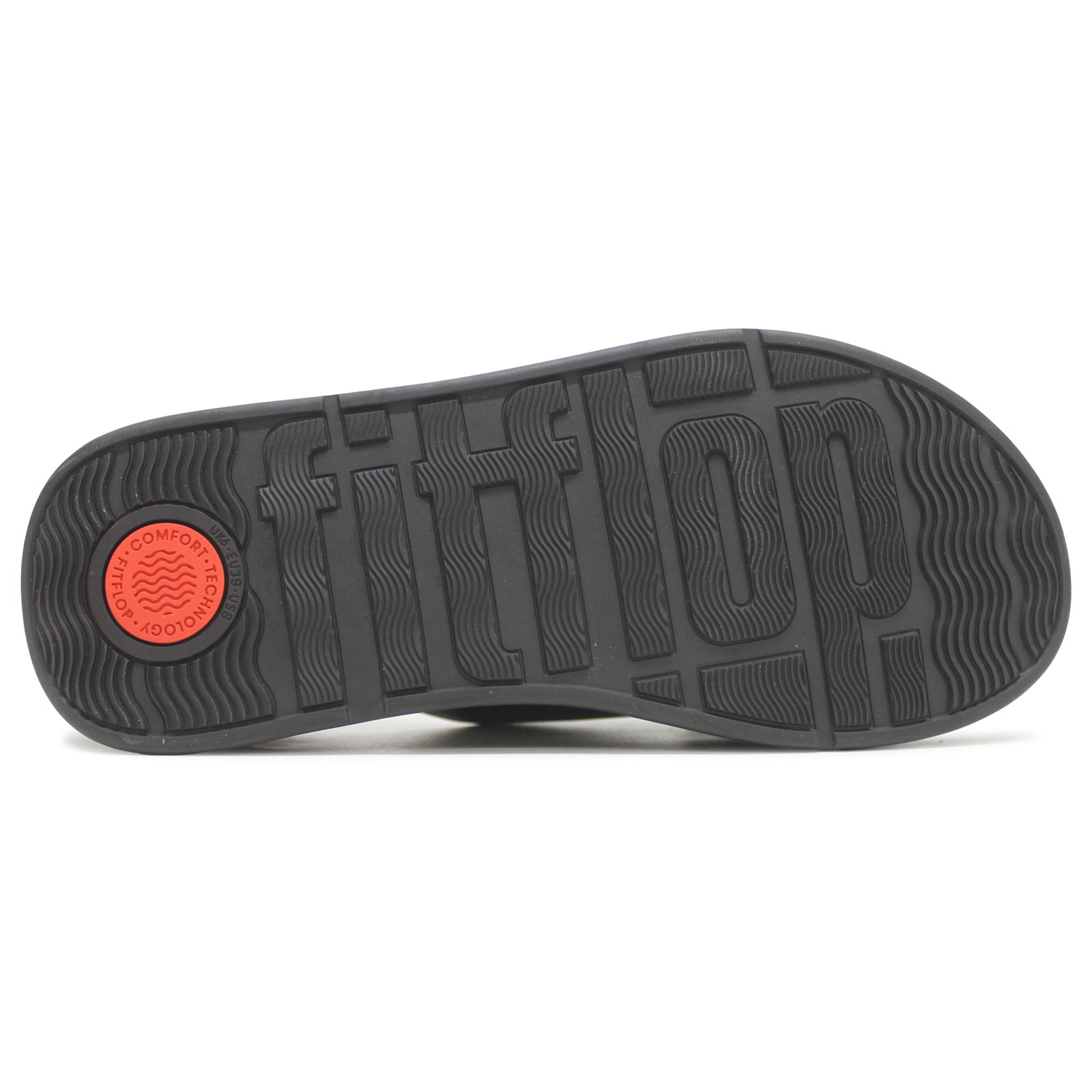 FitFlop F Mode Flatform Cross Leather Womens Sandals#color_all black