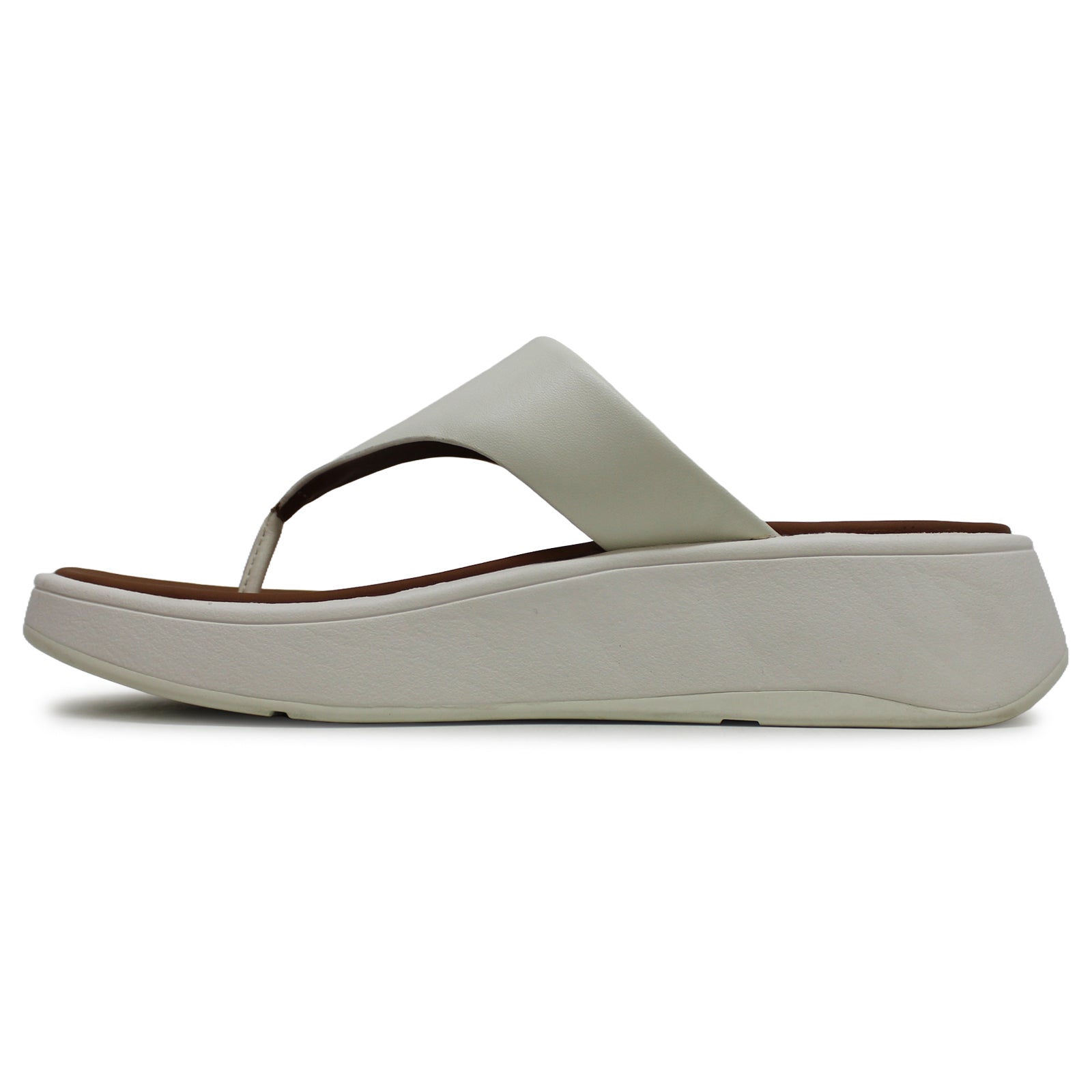 FitFlop F Mode Flatform Toe Post Leather Womens Sandals#color_cream