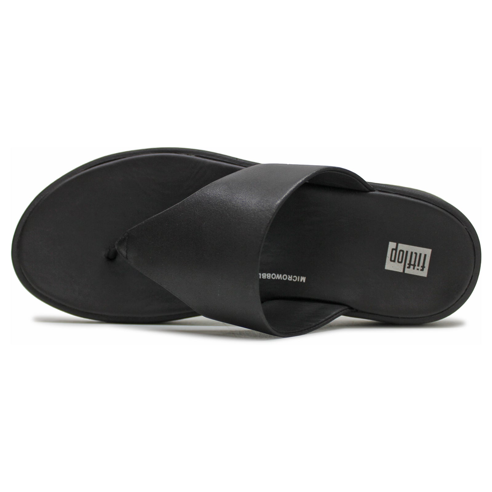FitFlop F Mode Flatform Toe Post Leather Womens Sandals#color_all black