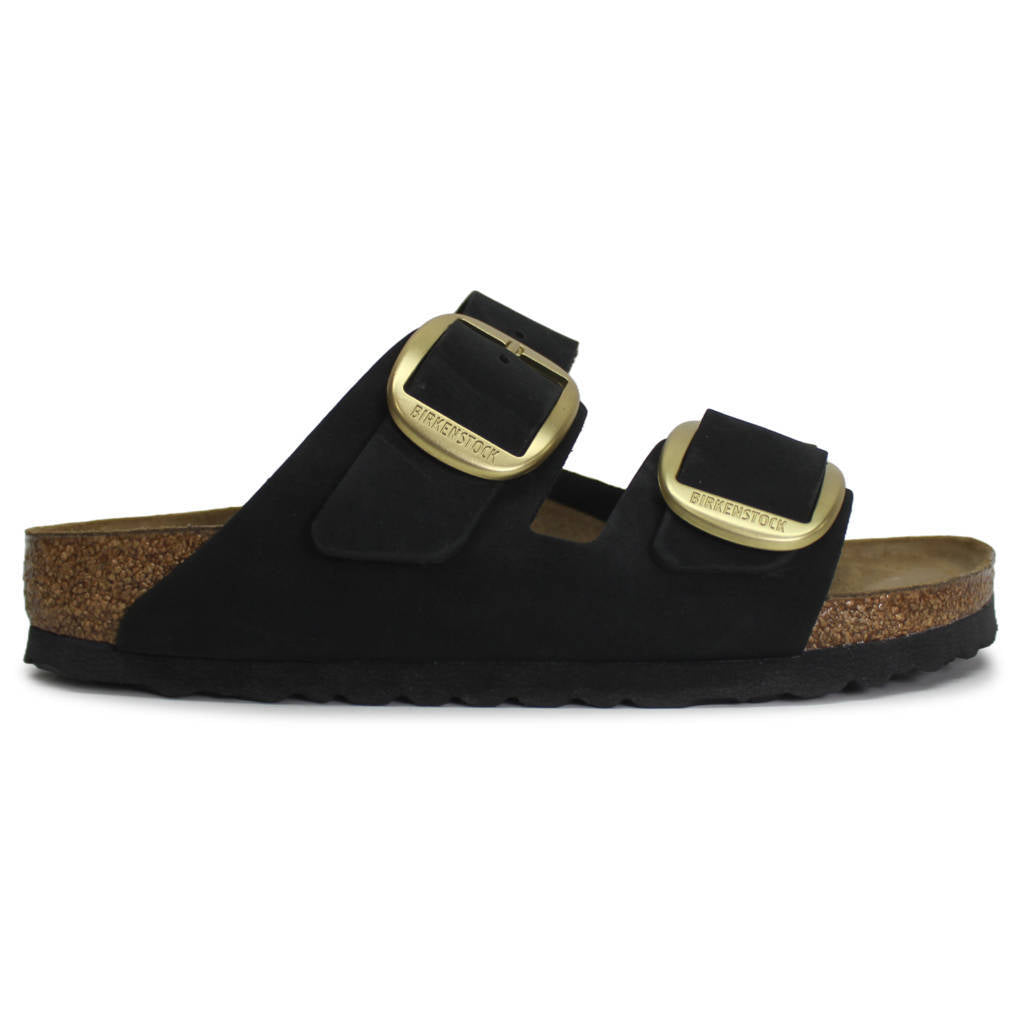 Birkenstock Arizona Big Buckle Nubuck Leather Unisex Sandals#color_black