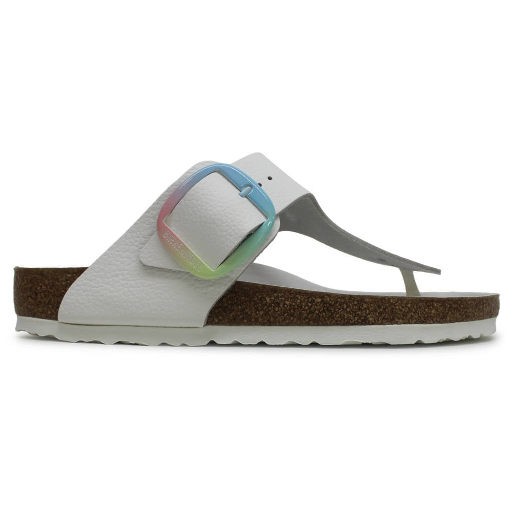 Birkenstock Gizeh Big Buckle Natural Leather Unisex Sandals#color_white