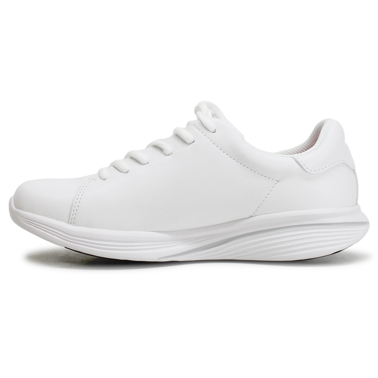 MBT Kuni Synthetic Leather Womens Trainers#color_white