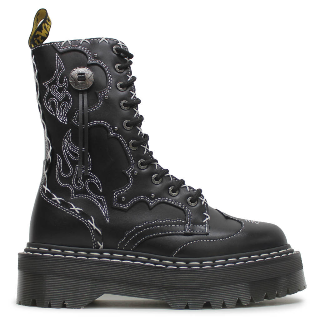 Dr. Martens Jadon Hi Strap Wanama Leather Unisex Boots#color_black