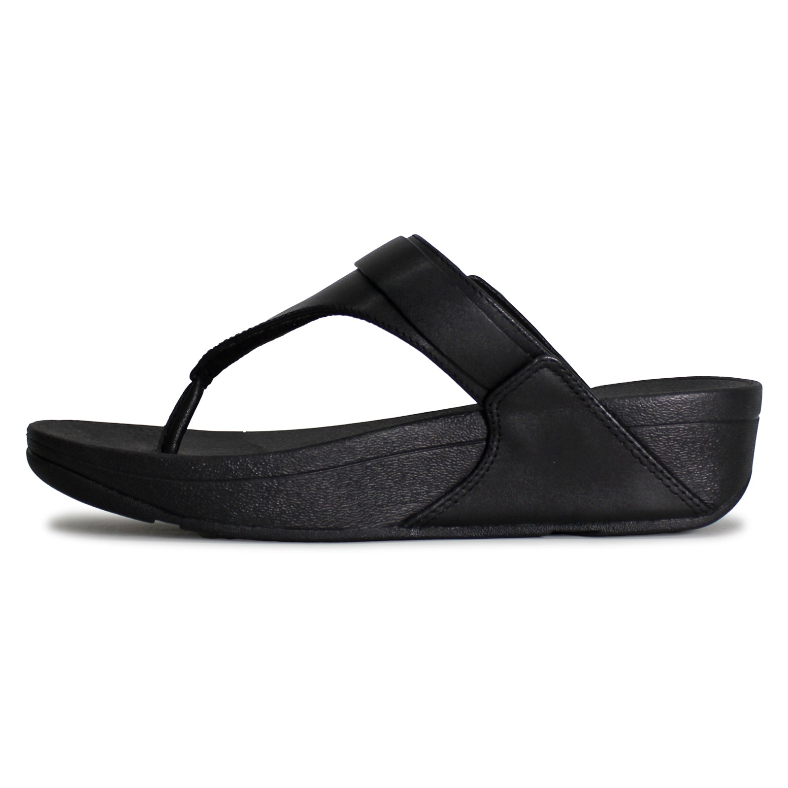 FitFlop Lulu Adjustable Toe Post Leather Womens Sandals#color_all black