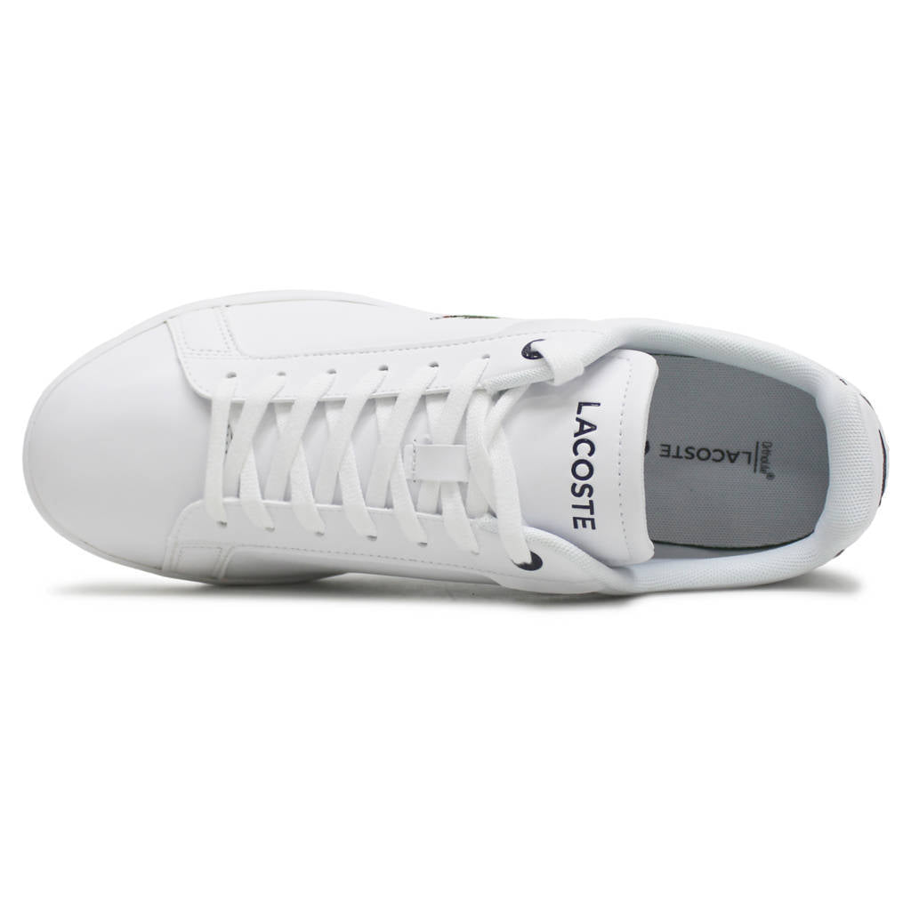 Lacoste Carnaby Pro BL Leather Synthetic Mens Trainers#color_white navy