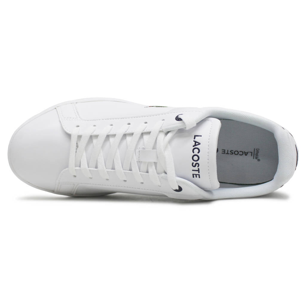 Lacoste Carnaby Pro BL Leather Synthetic Mens Sneakers#color_white navy