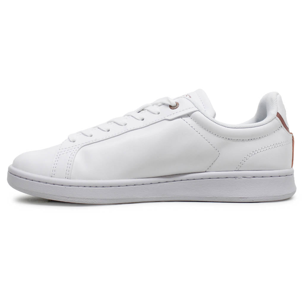 Lacoste Carnaby Pro BL Leather Synthetic Womens Trainers#color_white light pink