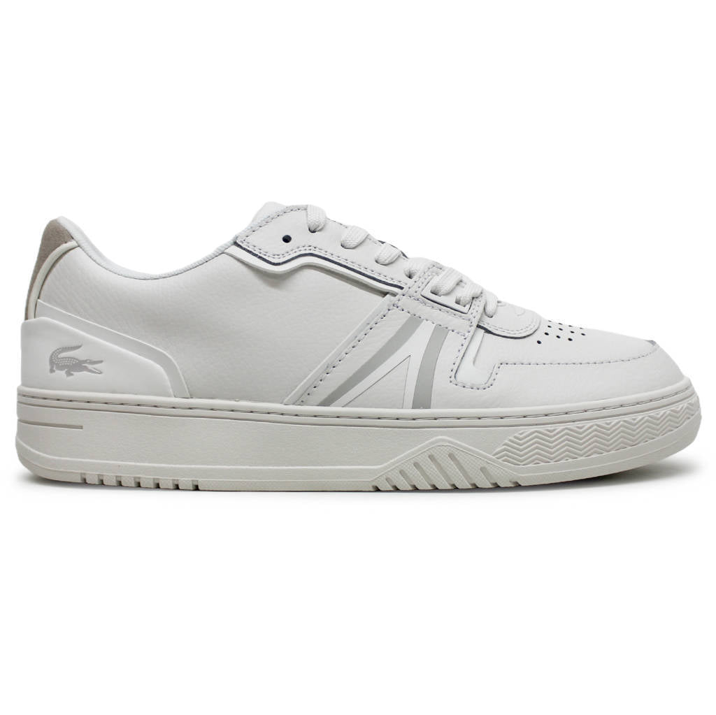 Lacoste L001 Leather Synthetic Mens Trainers#color_white off white