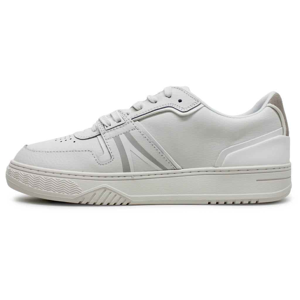 Lacoste L001 Leather Synthetic Mens Trainers#color_white off white