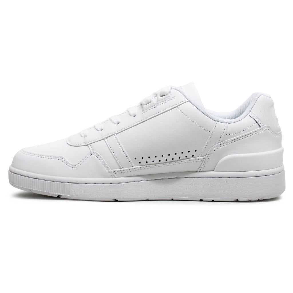 Lacoste T Clip Leather Synthetic Mens Sneakers#color_white white
