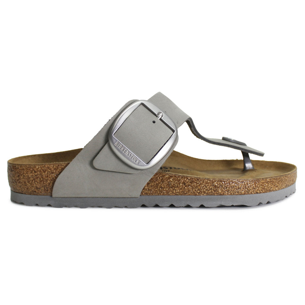 Birkenstock Gizeh Big Buckle Nubuck Leather Unisex Sandals#color_dove gray