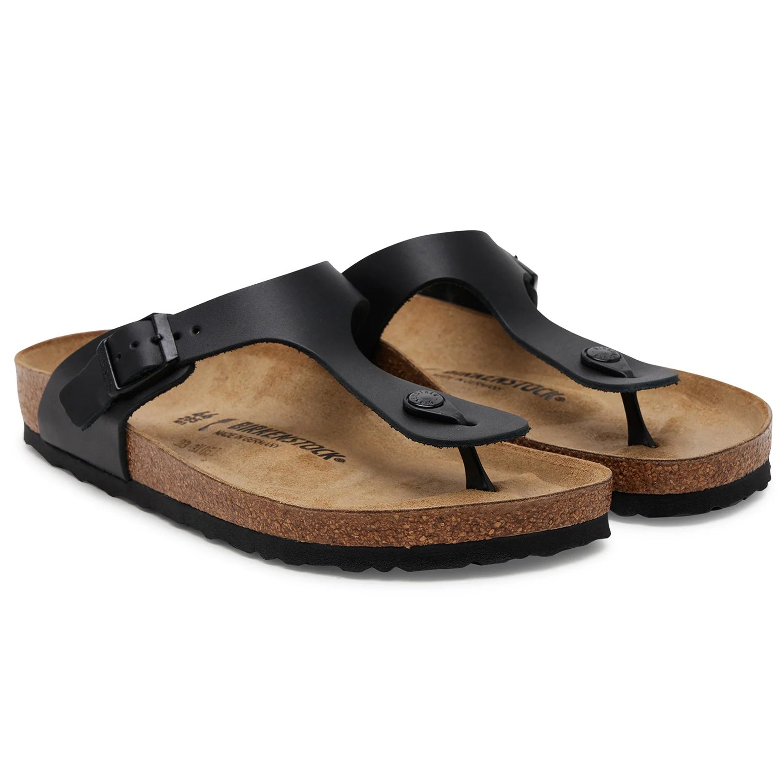 Birkenstock Gizeh BS Natural Leather Unisex Sandals#color_black black
