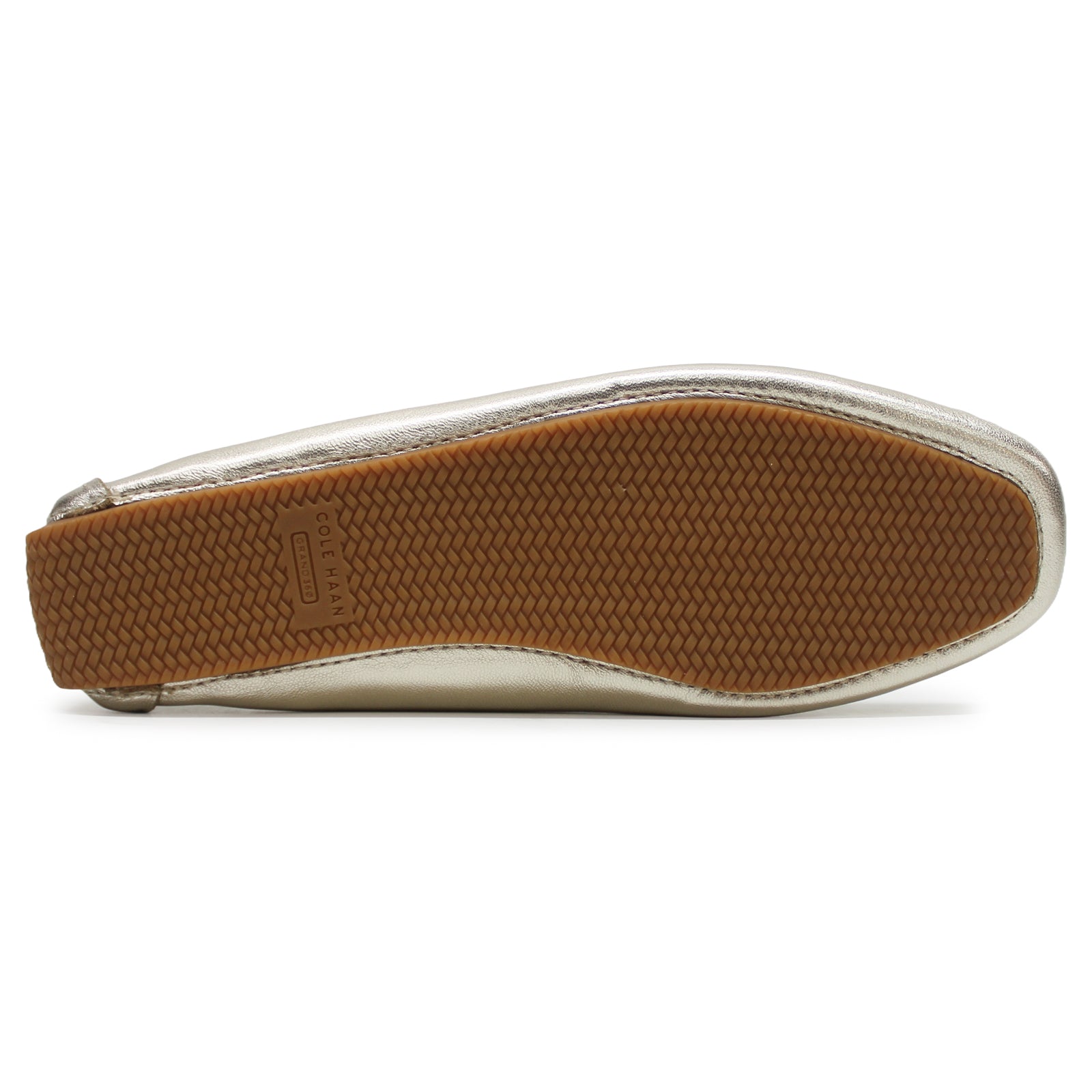 Cole Haan Bellport Bow Driver Leather Womens Shoes#color_soft gold