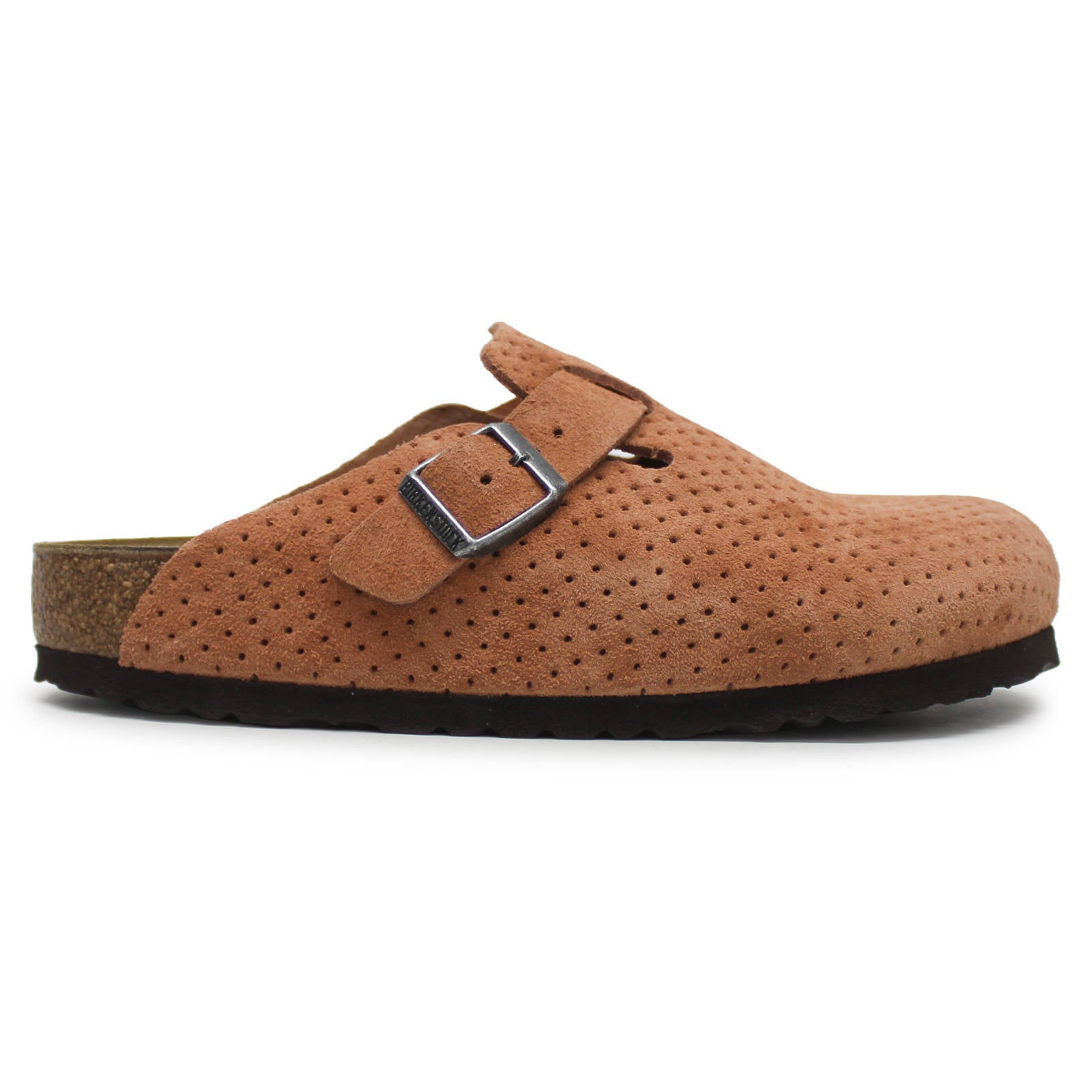 Birkenstock Boston BS Suede Embossed Unisex Sandals#color_Emboss Dots Burnt Orange