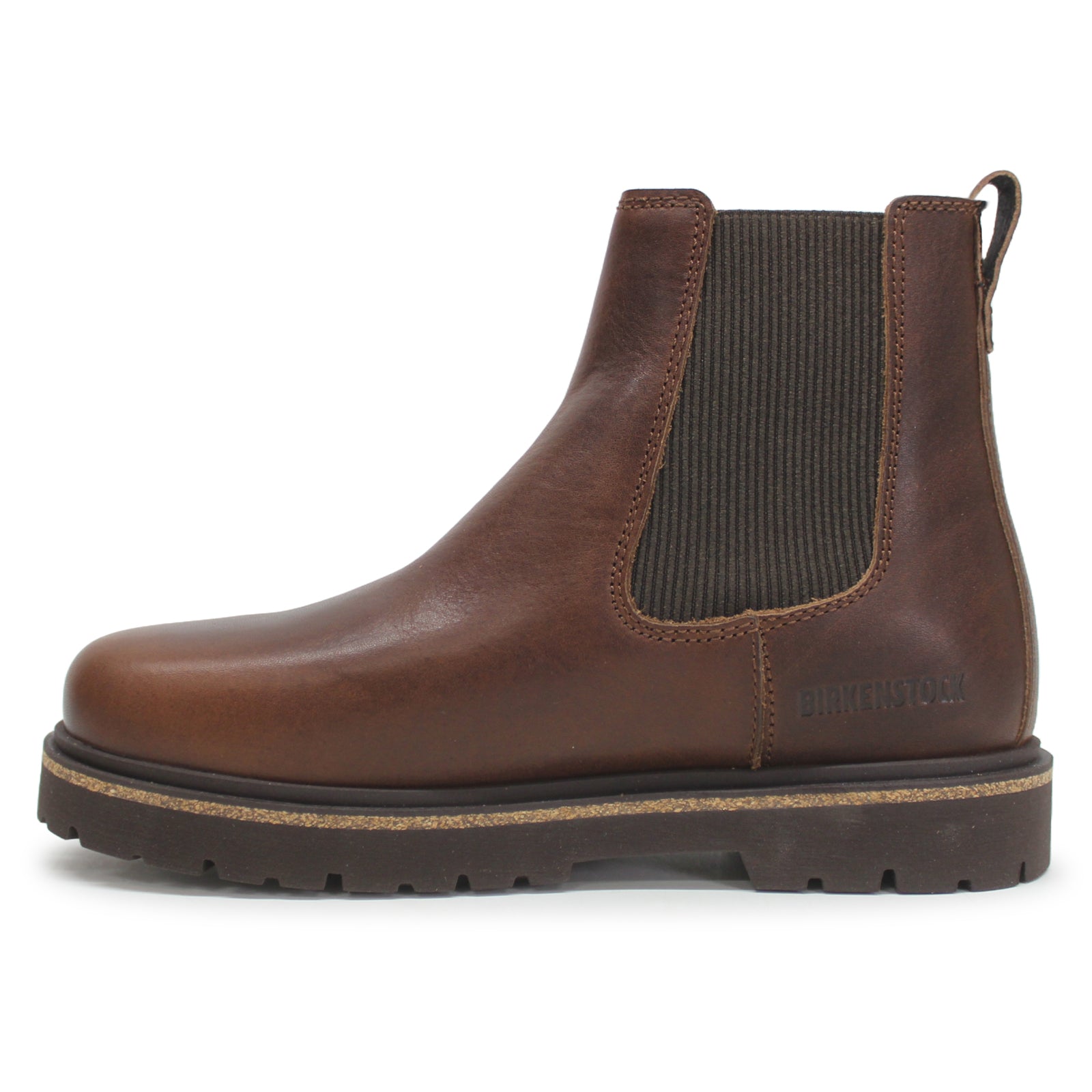 Birkenstock Highwood Slip On Mid 1025763 Natural Leather Womens Boots - Chocolate - 39#color_chocolate