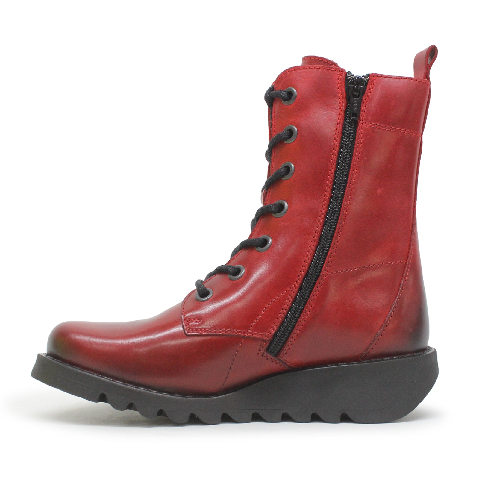 Fly London SILF015FLY P145015011 Rug Leather Womens Boots - Red - 38#color_red