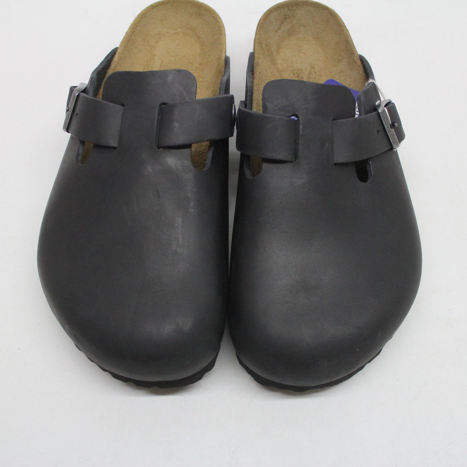 Birkenstock Boston 0059461 Oiled Leather Unisex Sandals Black - 39#color_black