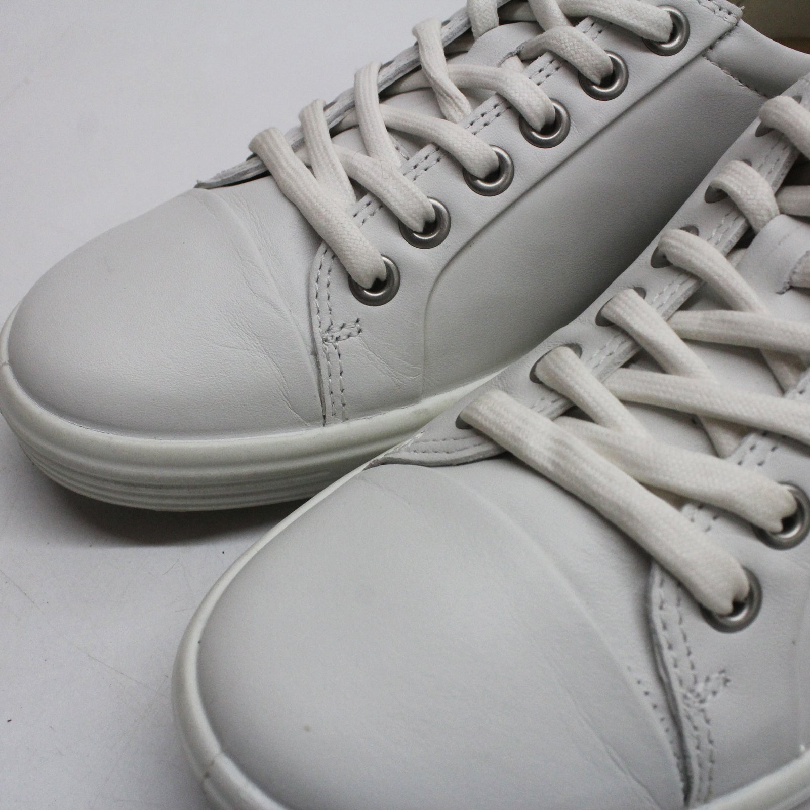 Ecco Soft 7 430003 430003-01007 Leather Womens Trainers - White - 38#color_white