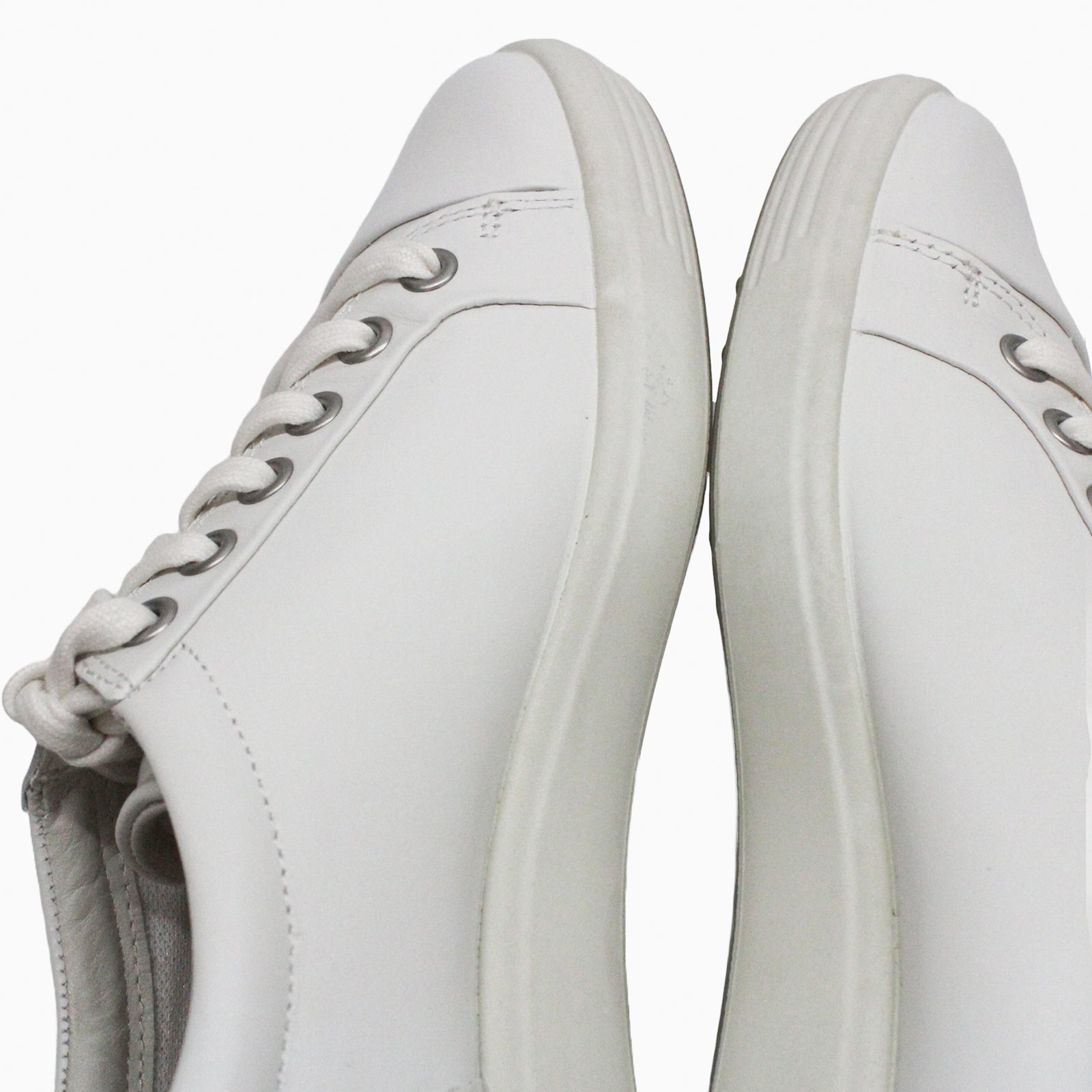 Ecco Soft 7 430003 430003-01007 Leather Womens Trainers - White - 39#color_white