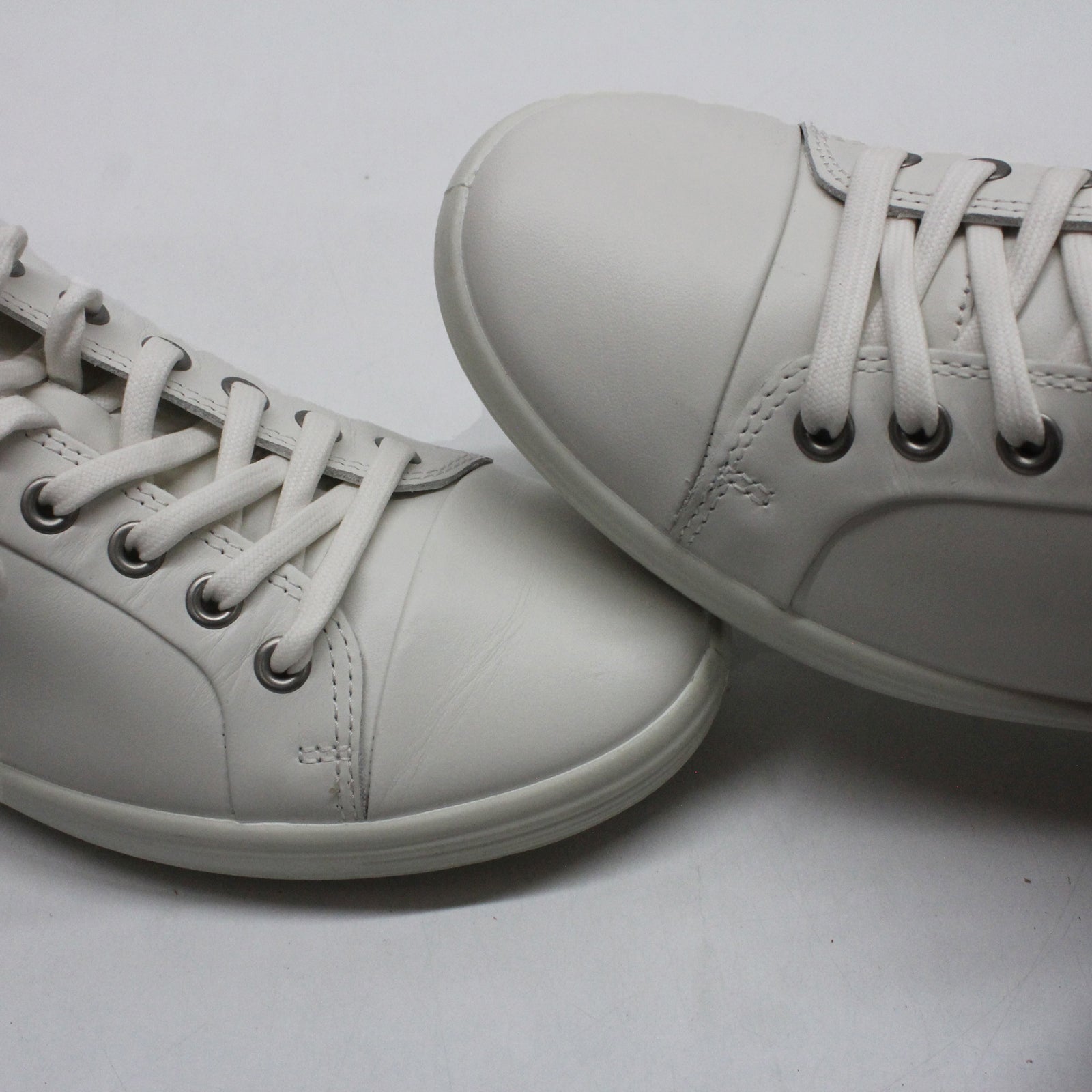 Ecco Soft 7 430003 430003-01007 Leather Womens Trainers - White - 40#color_white