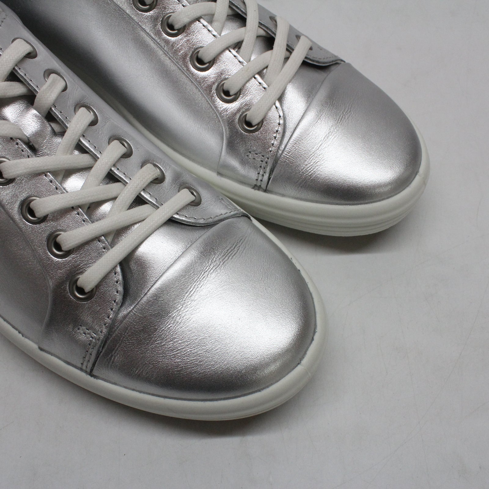 Ecco Soft 7 430003 430003-61159 Nubuck Womens Trainers - Metallic Silver - 41#color_metallic silver