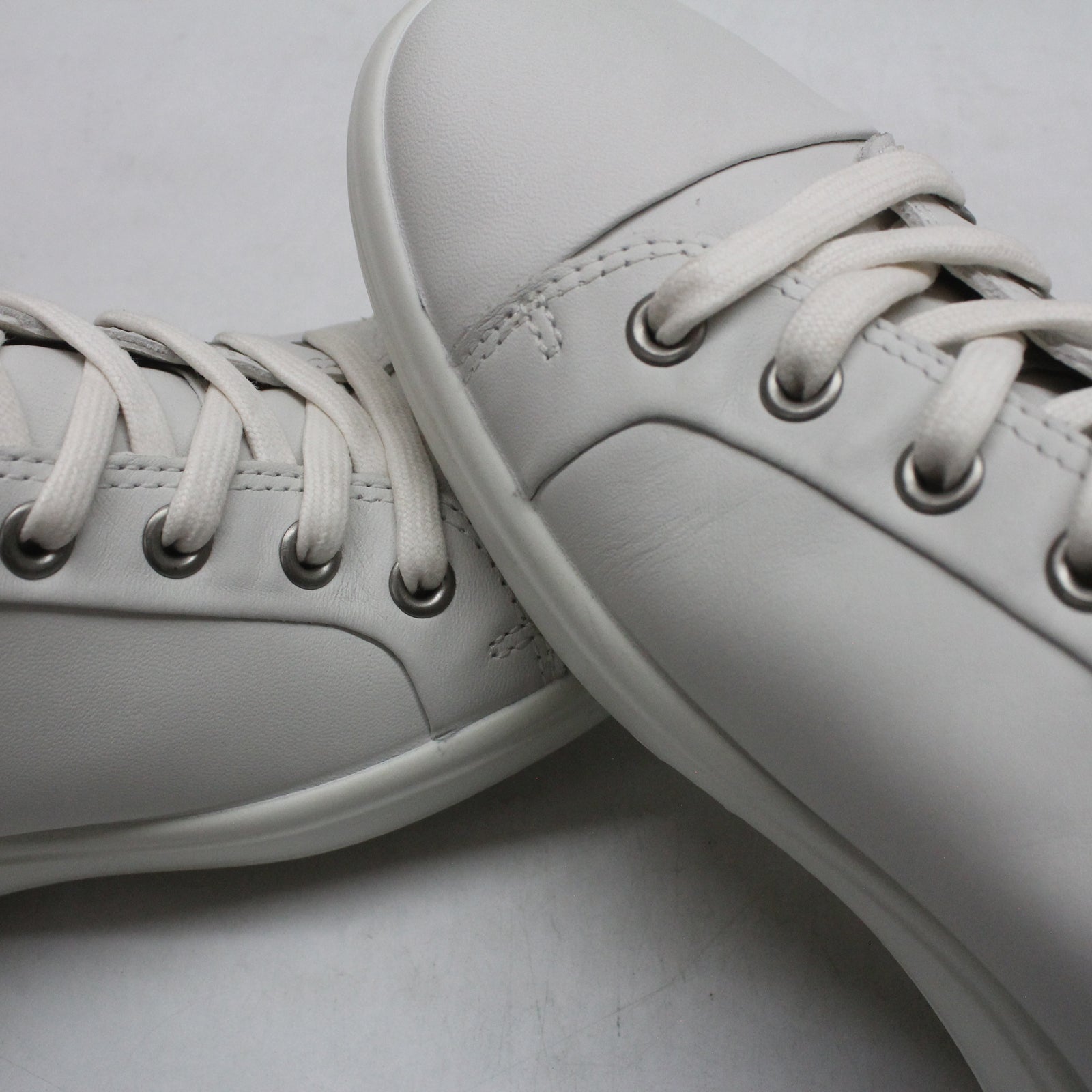 Ecco Soft 7 Mid 430023 430023-01007 Leather Womens Trainers - White Droid - 39#color_white droid