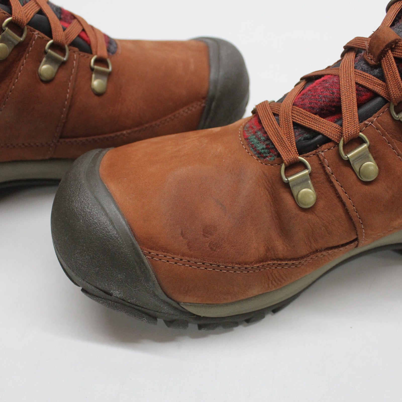 Keen Kaci III Winter Mid 1026718 Leather Textile Womens Boots - Tortoise Shell Red Plaid - 39.5#color_tortoise shell red plaid
