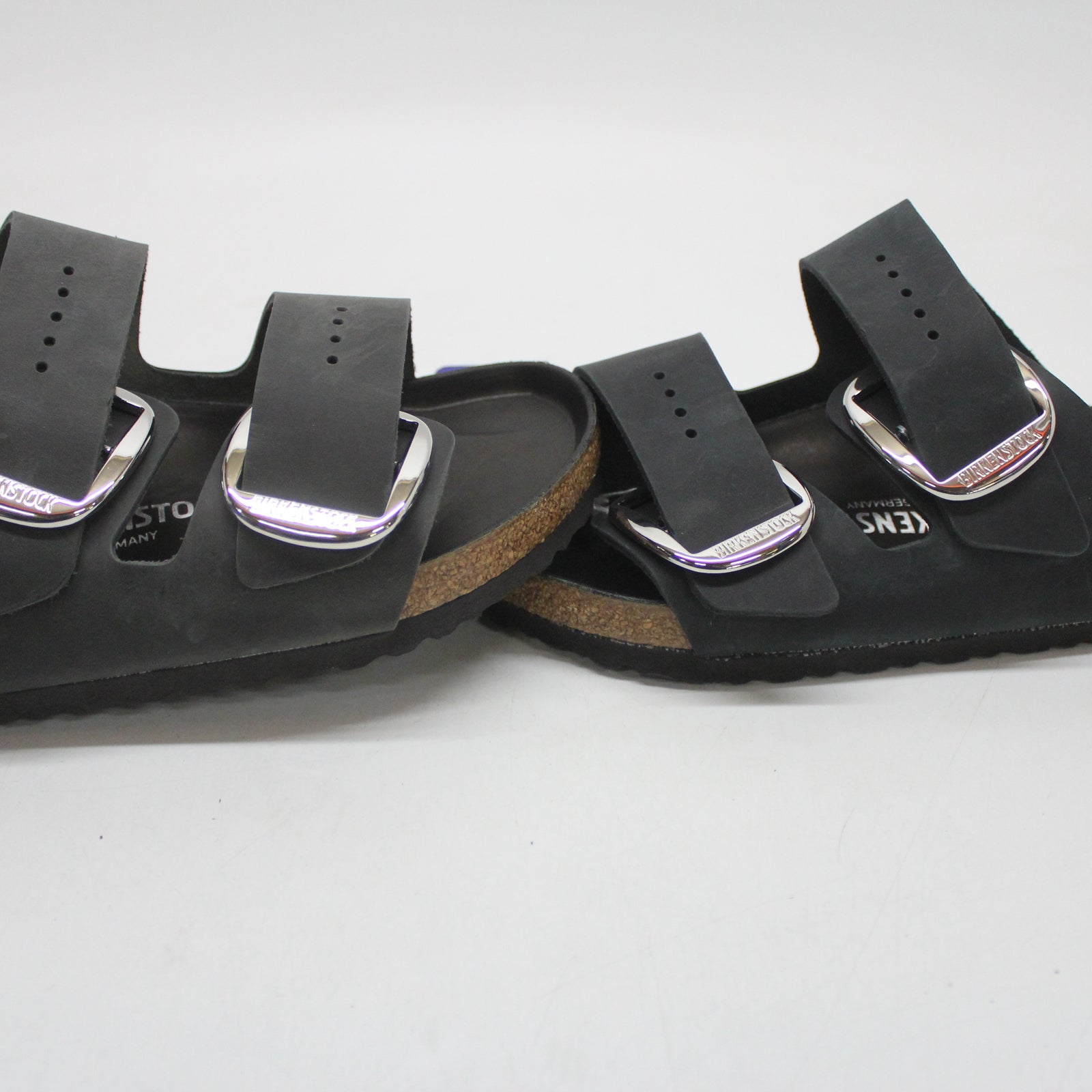 Birkenstock Arizona Big Buckle 1011074 Oiled Leather Unisex Sandals - Black - 41#color_black