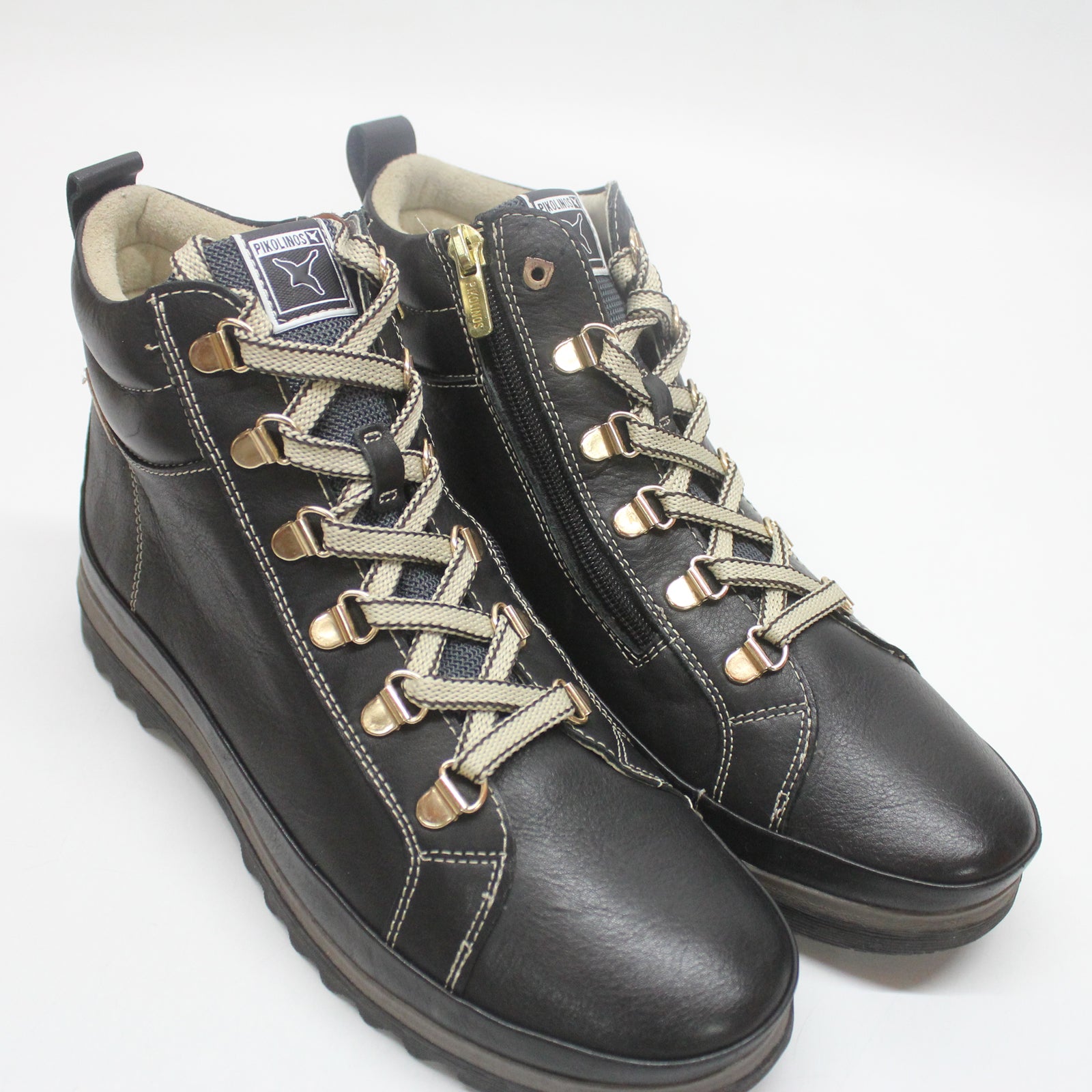 Pikolinos Vigo W3W W3W-8564 Leather Womens Boots - Black - 39#color_black