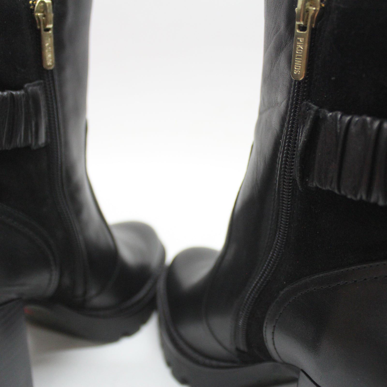 Pikolinos Cervera W1H-8579C1 Leather Womens Boots - Black - 39#color_black