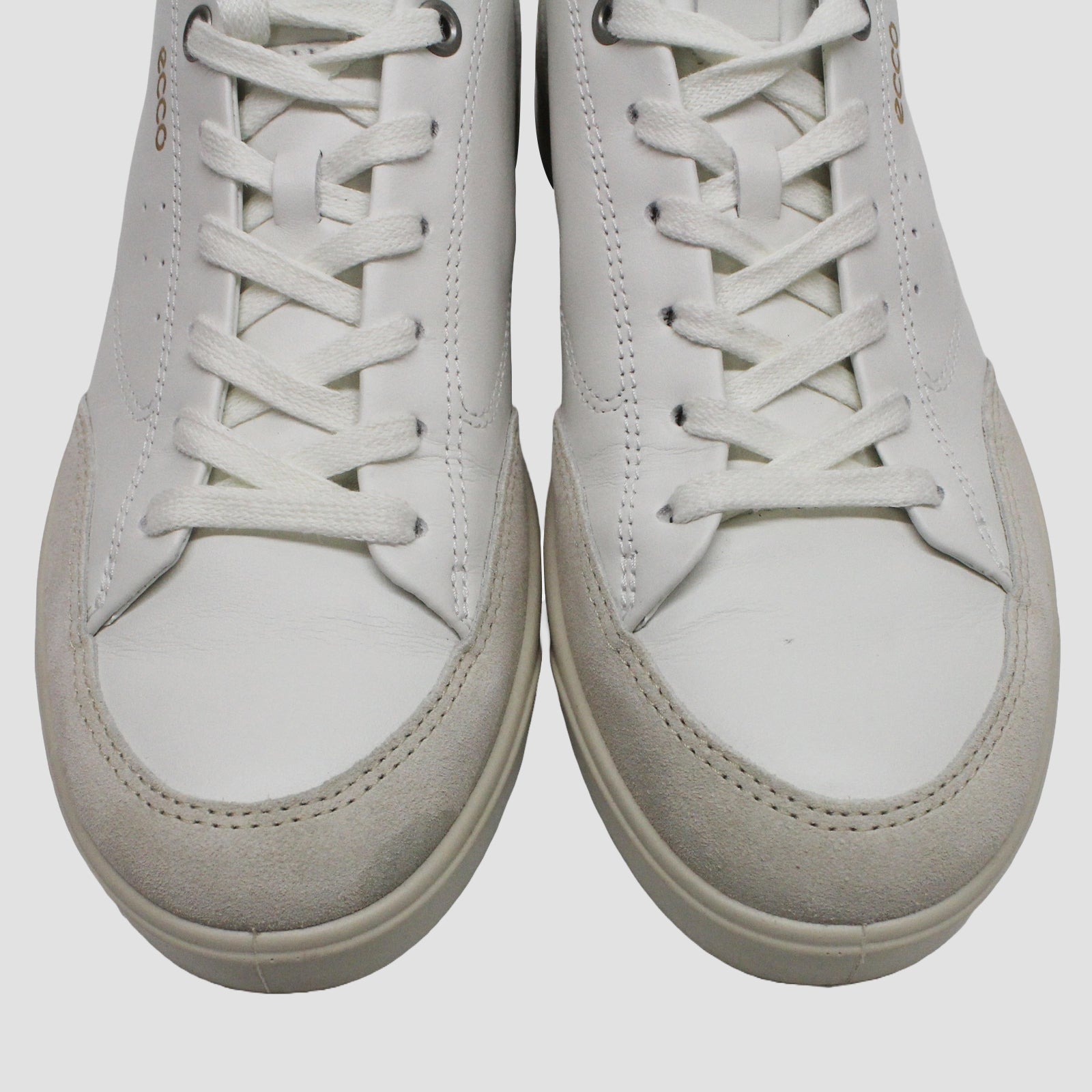 Ecco Street Lite 212853 212853-60799 Nubuck Leather Womens Trainers - Limestone White Pure Whte Gold - 37#color_limestone white pure whte gold