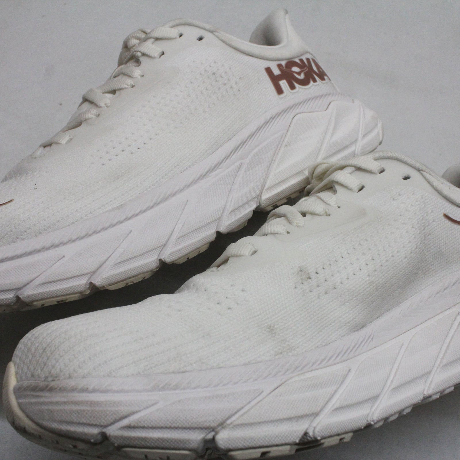 Hoka Arahi 7 1147851-BSG Textile Womens Trainers - Blanc De Blanc Rose Gold - 6.5#color_blanc de blanc rose gold