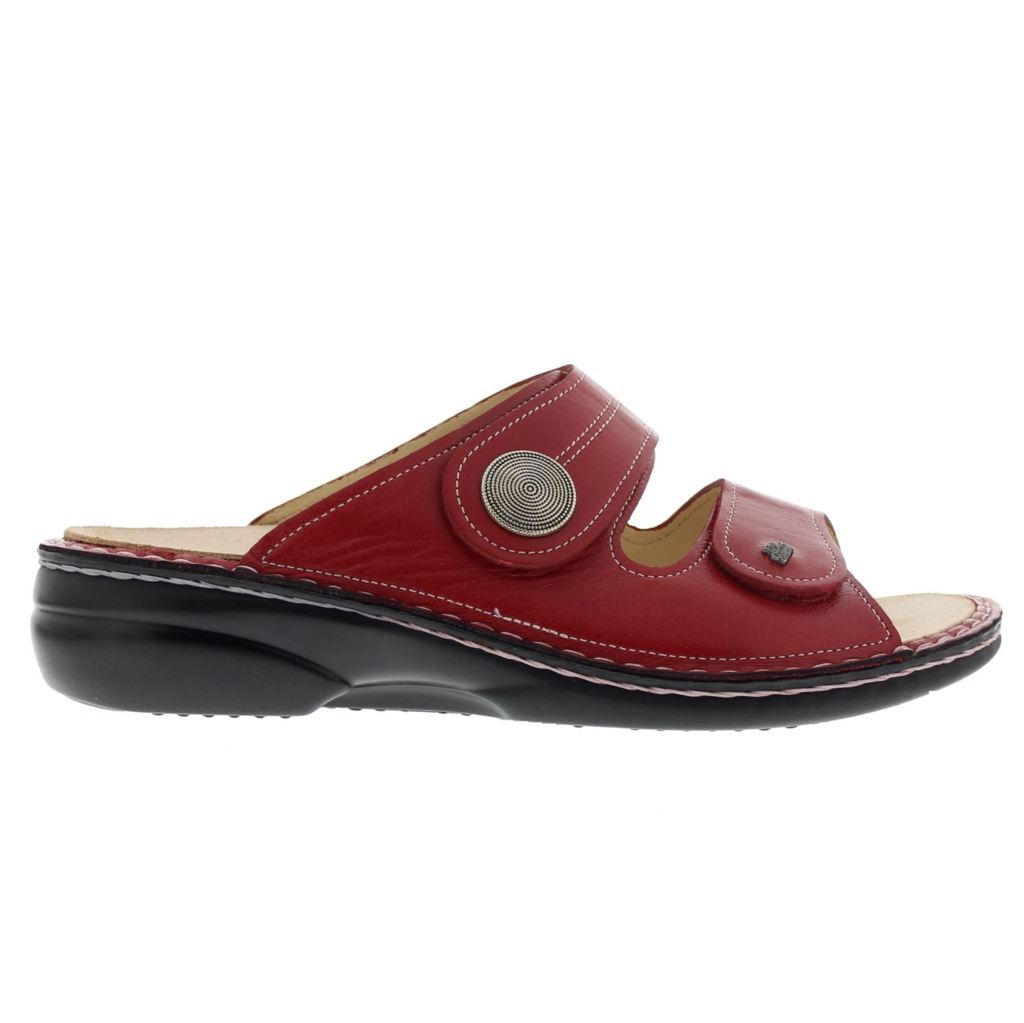 Finn Comfort Sansibar Leather Women's Slip-On Sandals#color_red