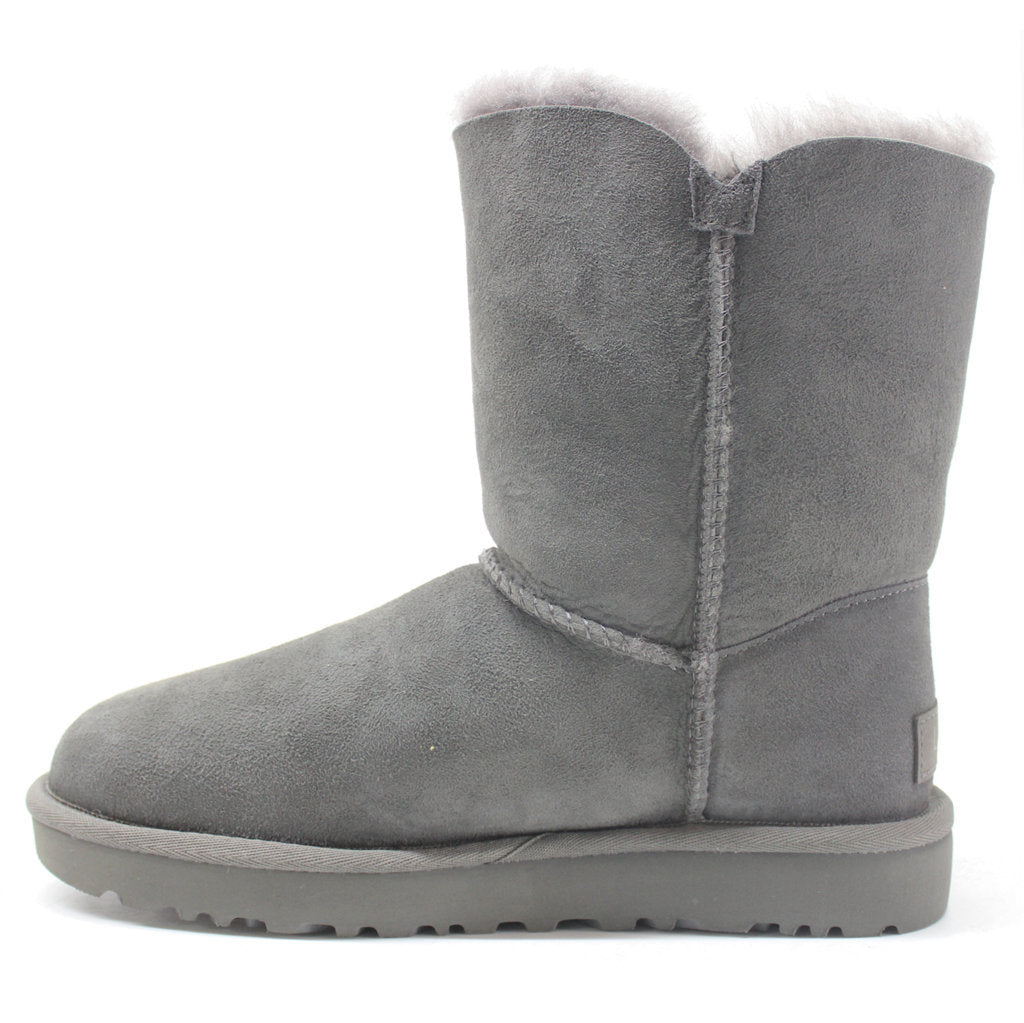 UGG Short Bailey Button II Suede Sheepskin Women's Winter Boots#color_grey