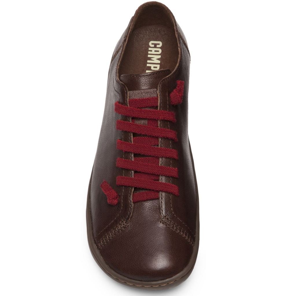Camper Peu Calfskin Leather Women's Barefoot Trainers#color_dark brown